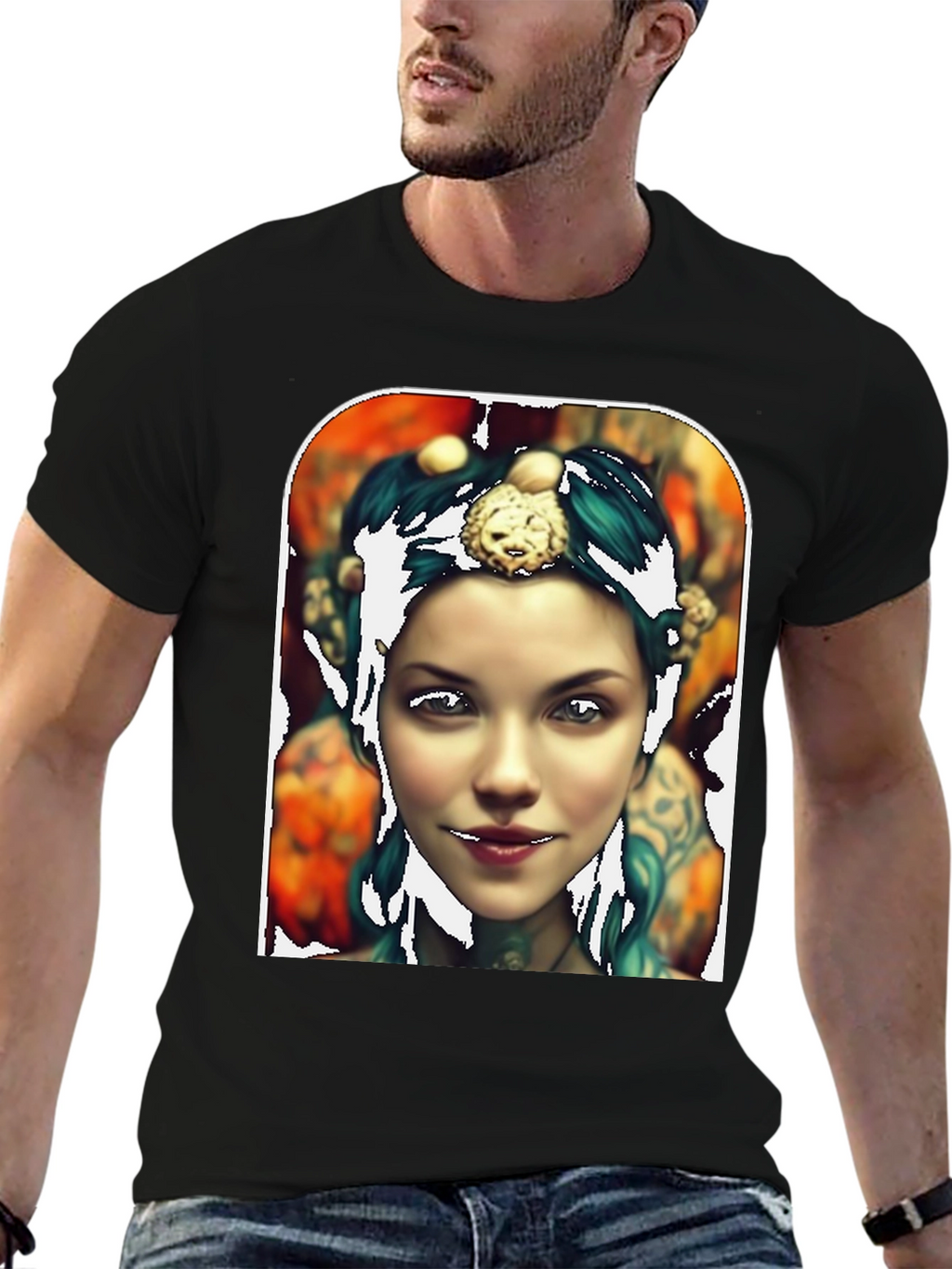 Artistic Portrait Tee - Unique Graphic Print