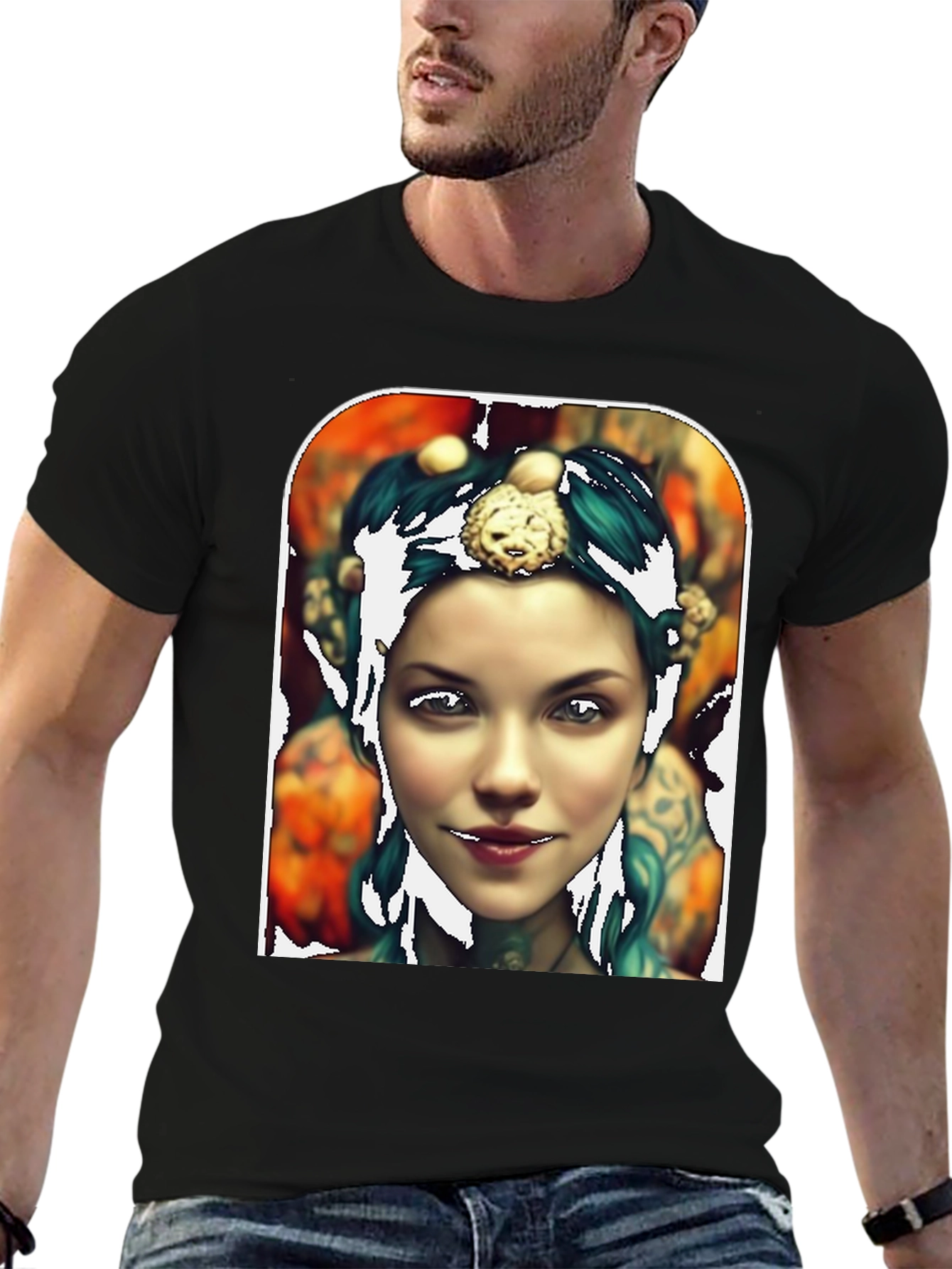 Artistic Portrait Tee - Unique Graphic Print