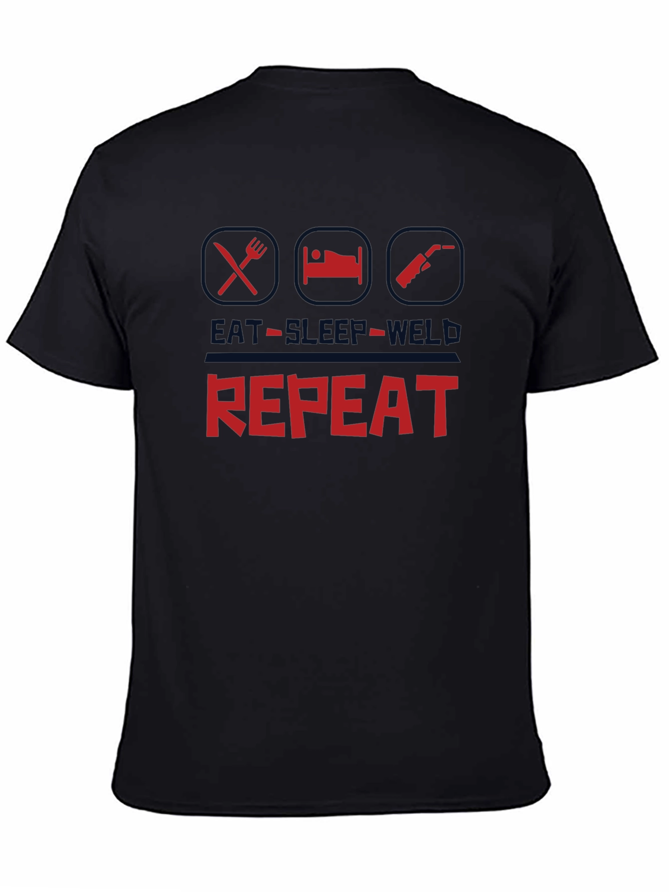 Eat Sleep Weld Repeat T-Shirt - Black