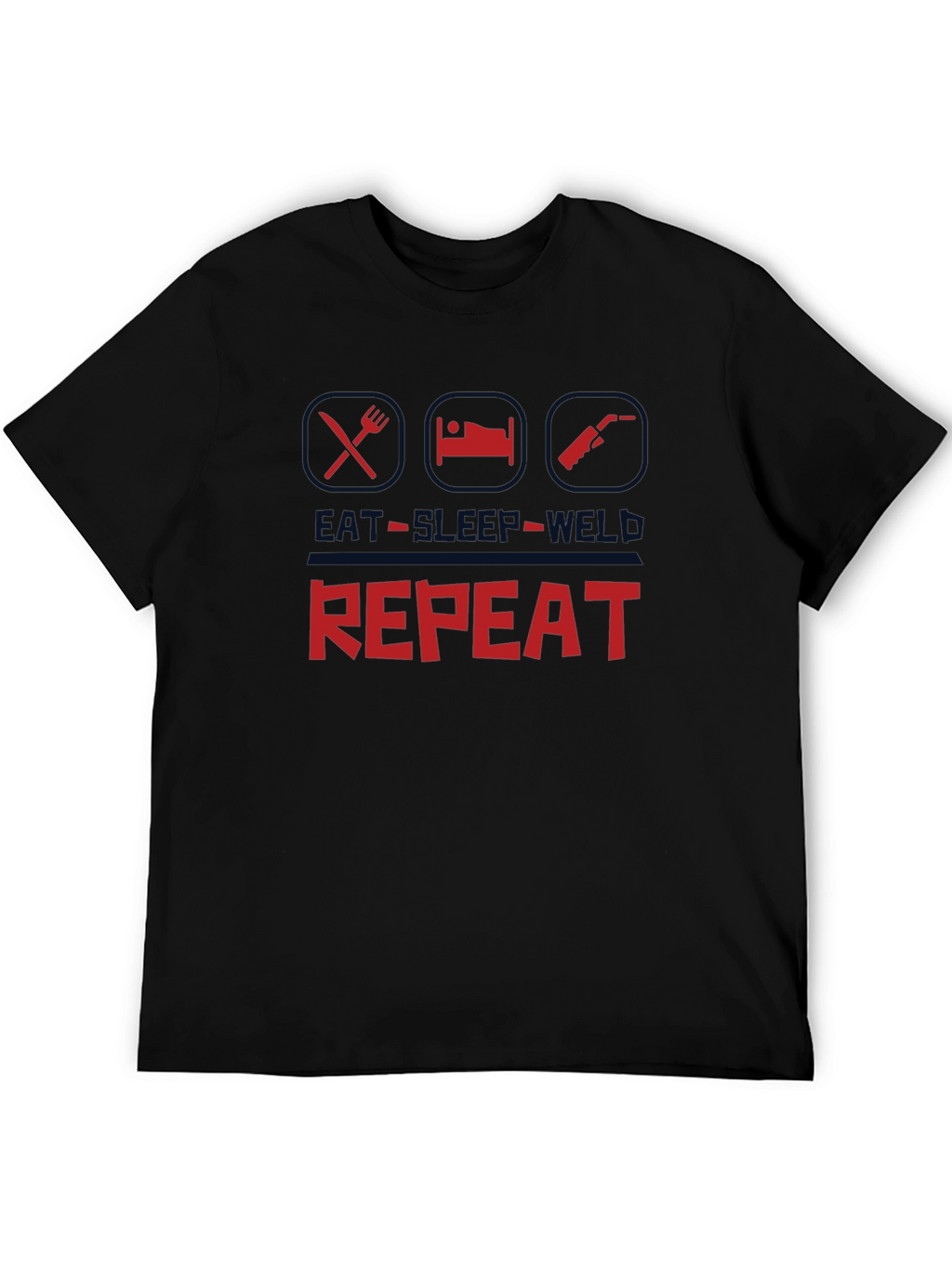 Eat Sleep Weld Repeat T-Shirt - Black
