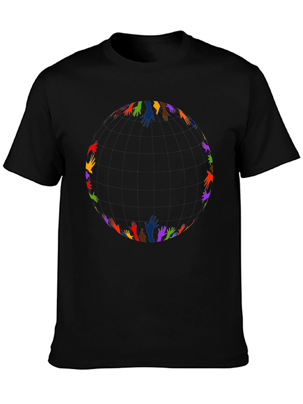 Unity Hands Black T-Shirt - Celebrate Diversity