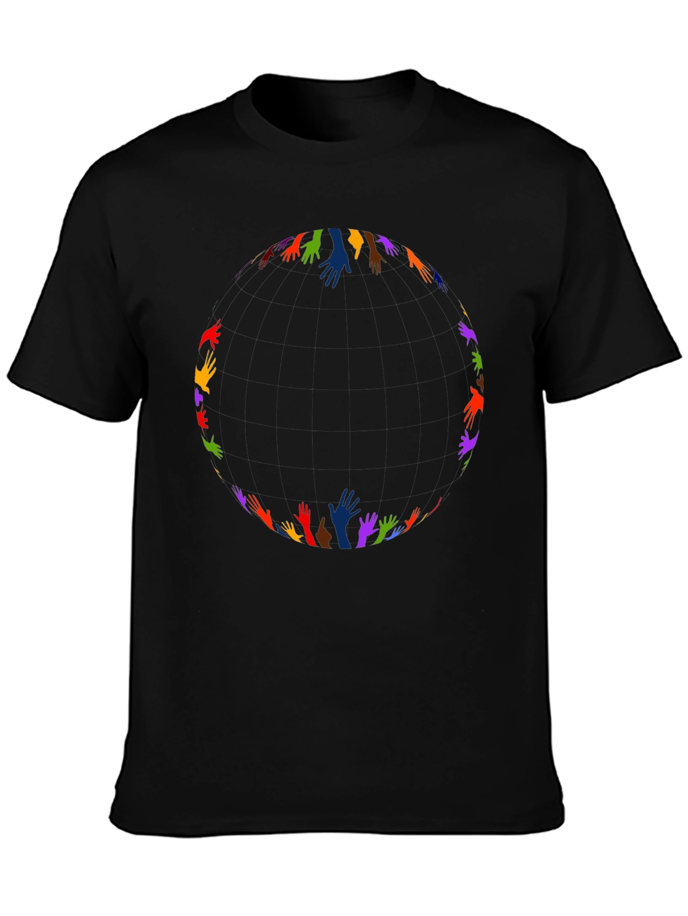 Unity Hands Black T-Shirt - Celebrate Diversity