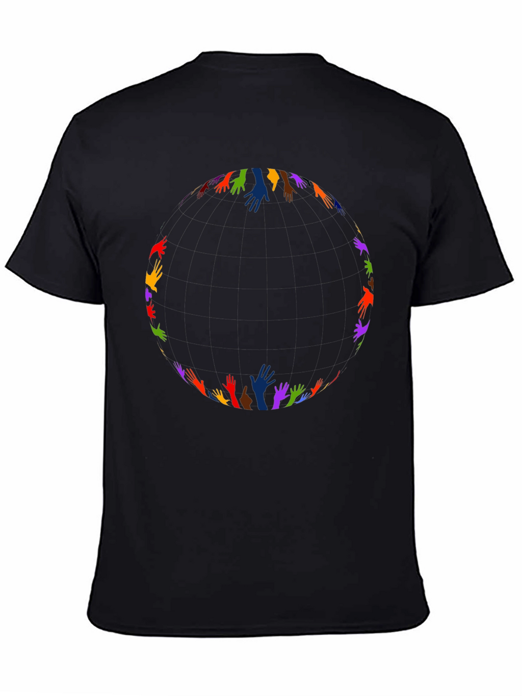 Unity Hands Black T-Shirt - Celebrate Diversity