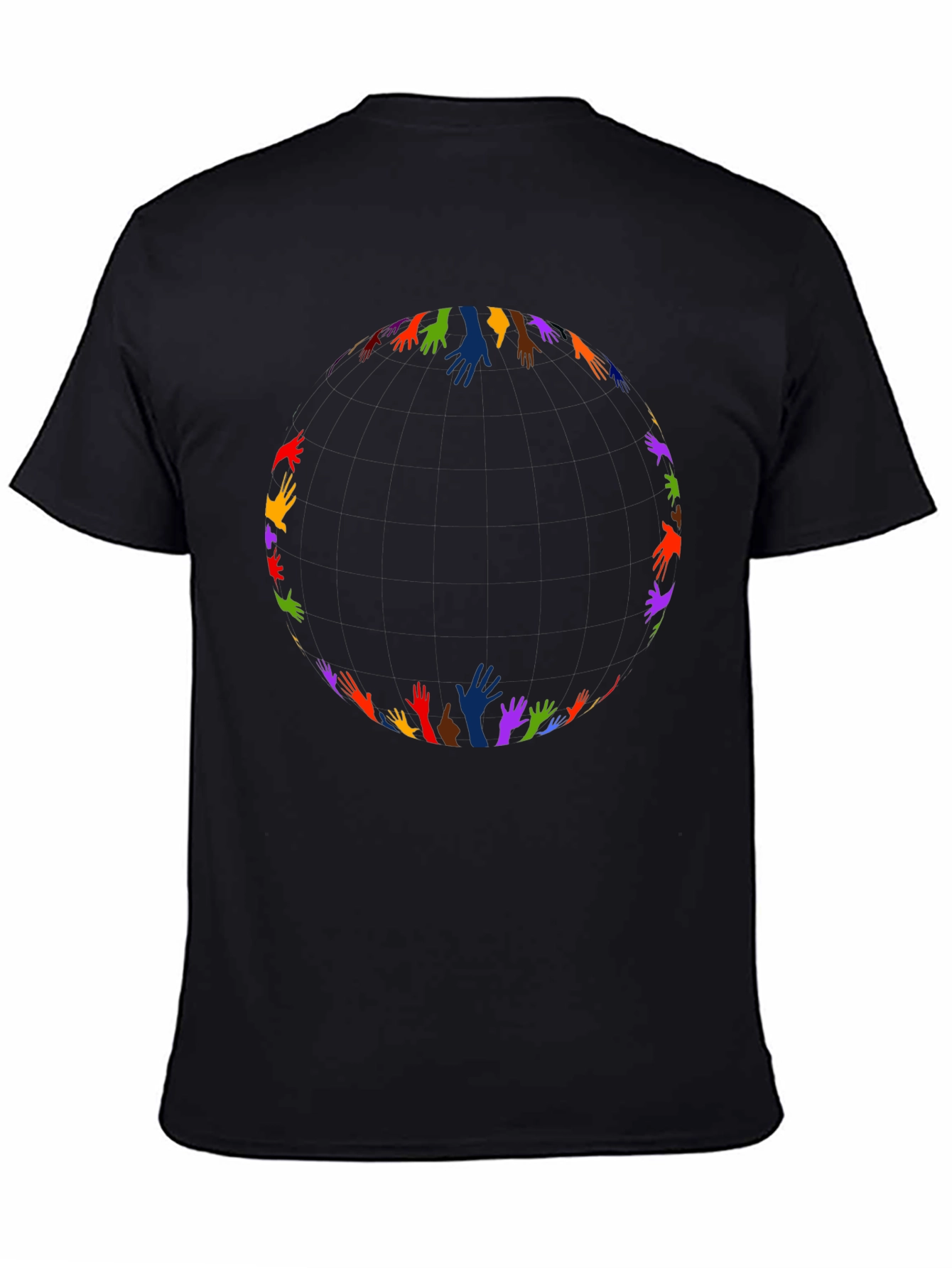 Unity Hands Black T-Shirt - Celebrate Diversity