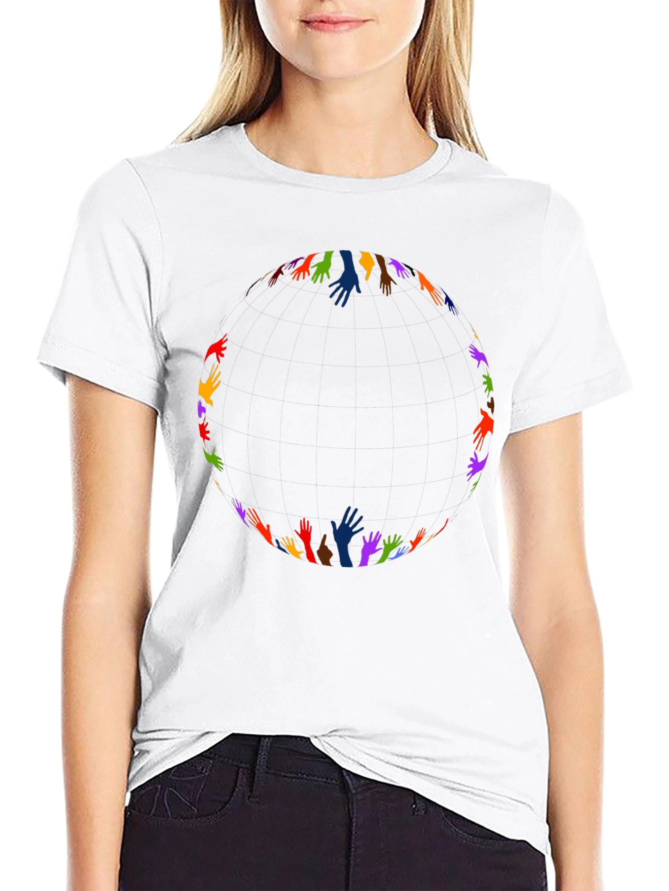 Unity Hands Black T-Shirt - Celebrate Diversity