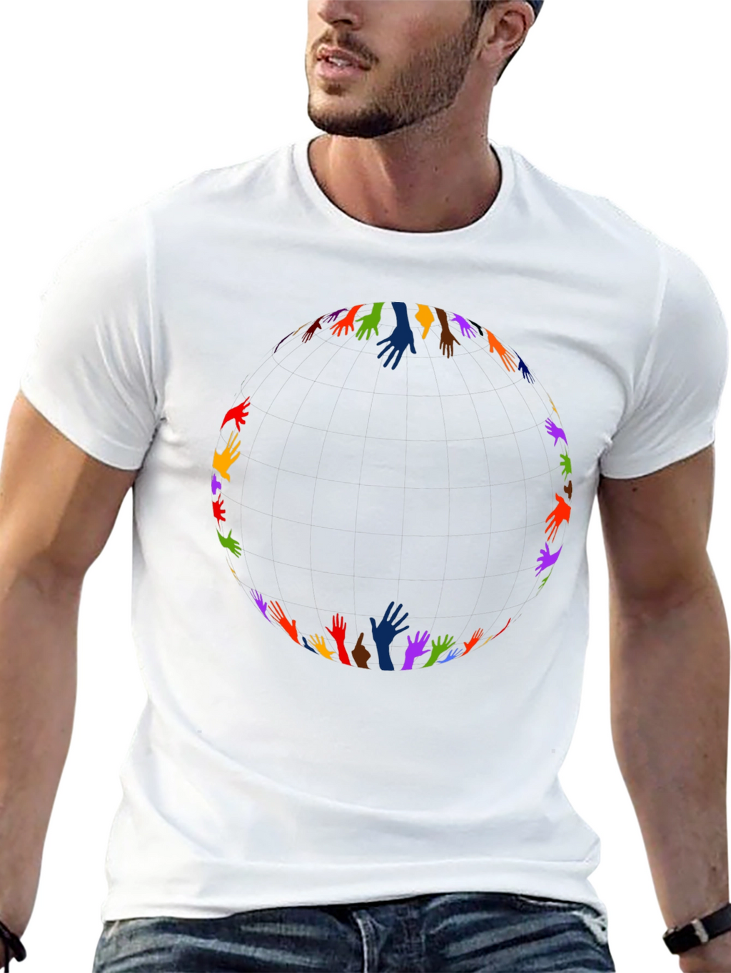 Unity Hands Black T-Shirt - Celebrate Diversity