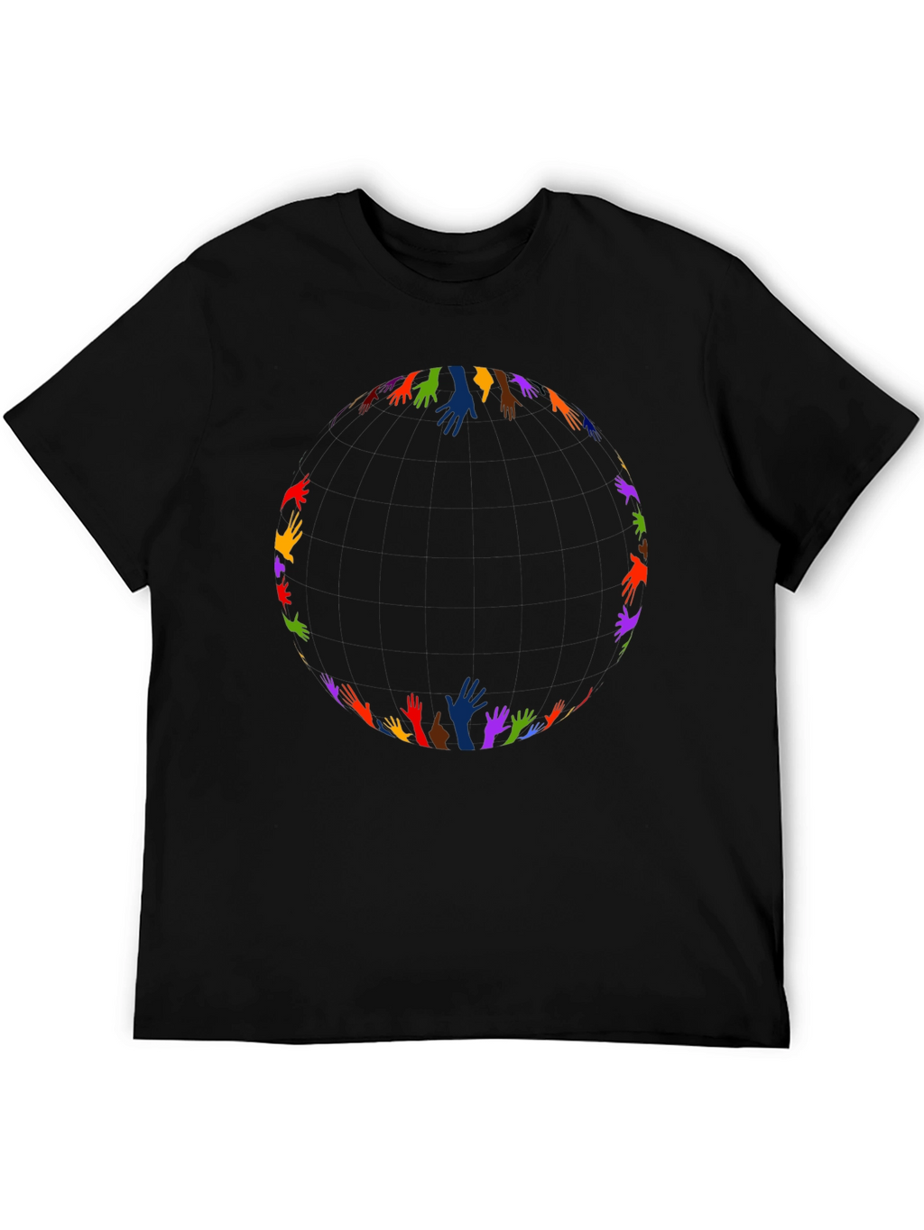 Unity Hands Black T-Shirt - Celebrate Diversity