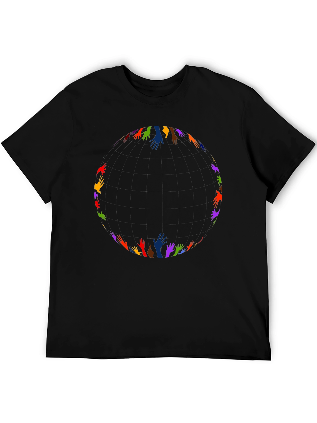 Unity Hands Black T-Shirt - Celebrate Diversity