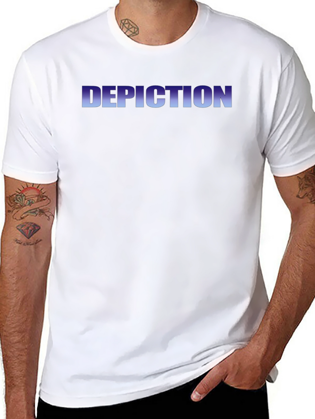 Depiction Graphic Tee - Black Crew Neck T-Shirt
