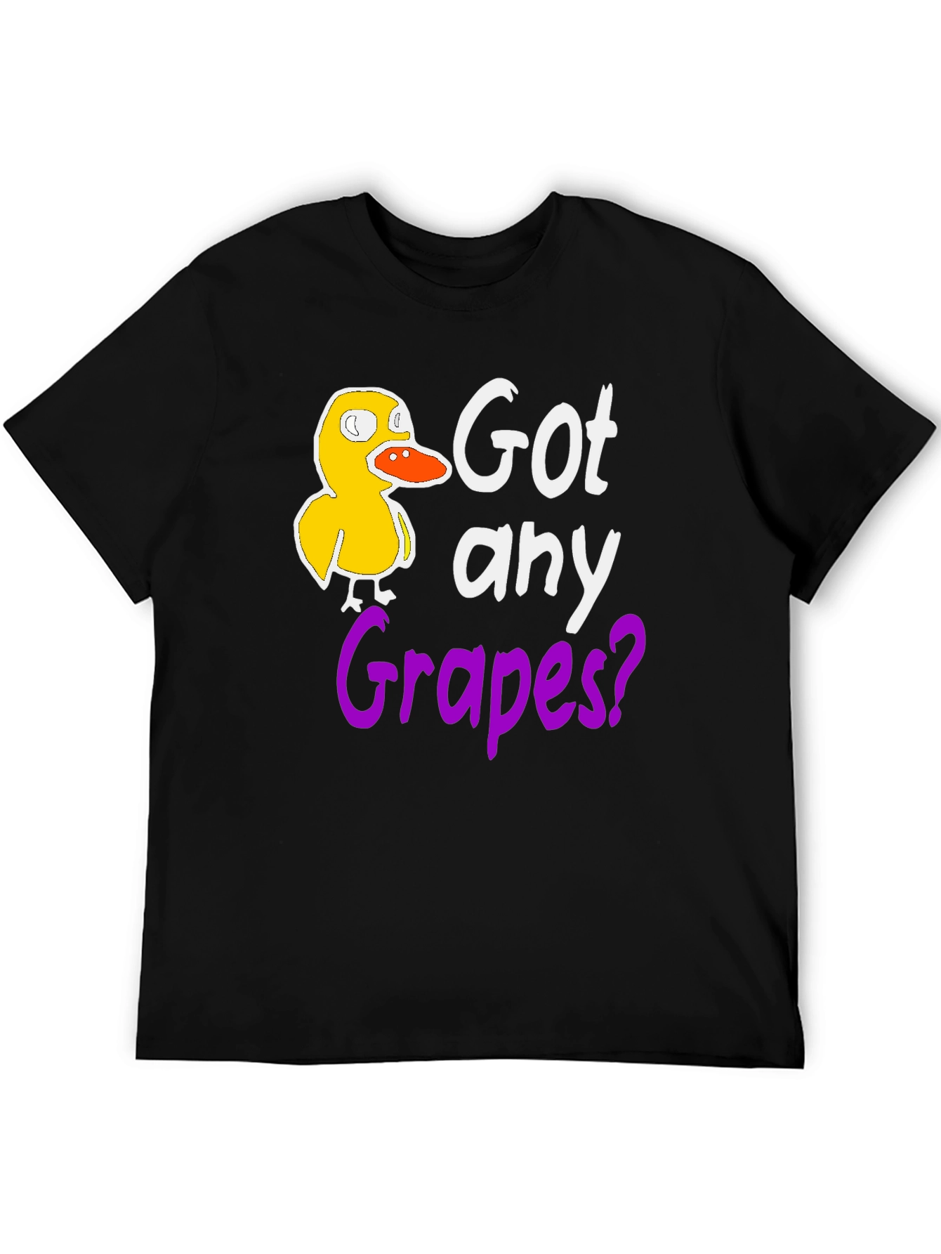 Got Any Grapes? Funny Duck Black T-Shirt