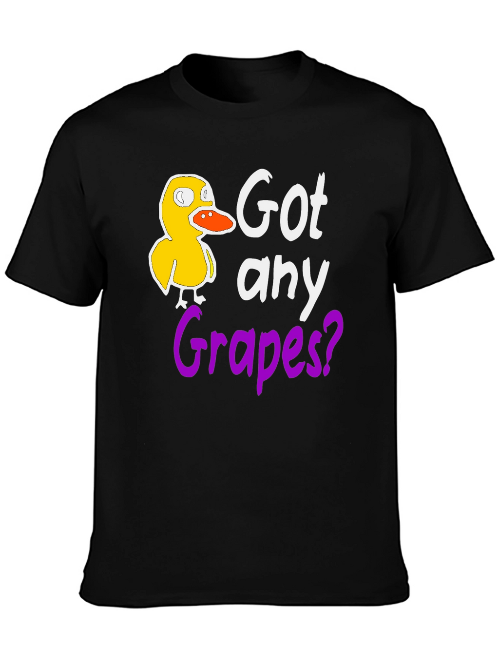 Got Any Grapes? Funny Duck Black T-Shirt