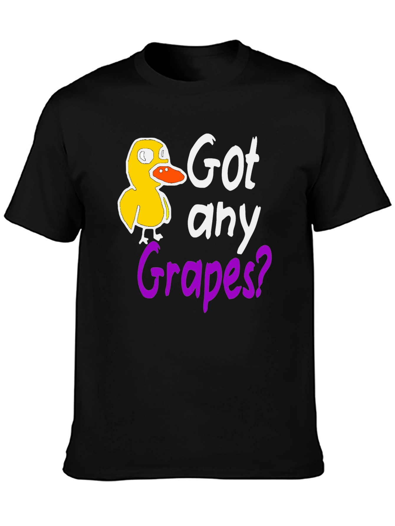 Got Any Grapes? Funny Duck Black T-Shirt