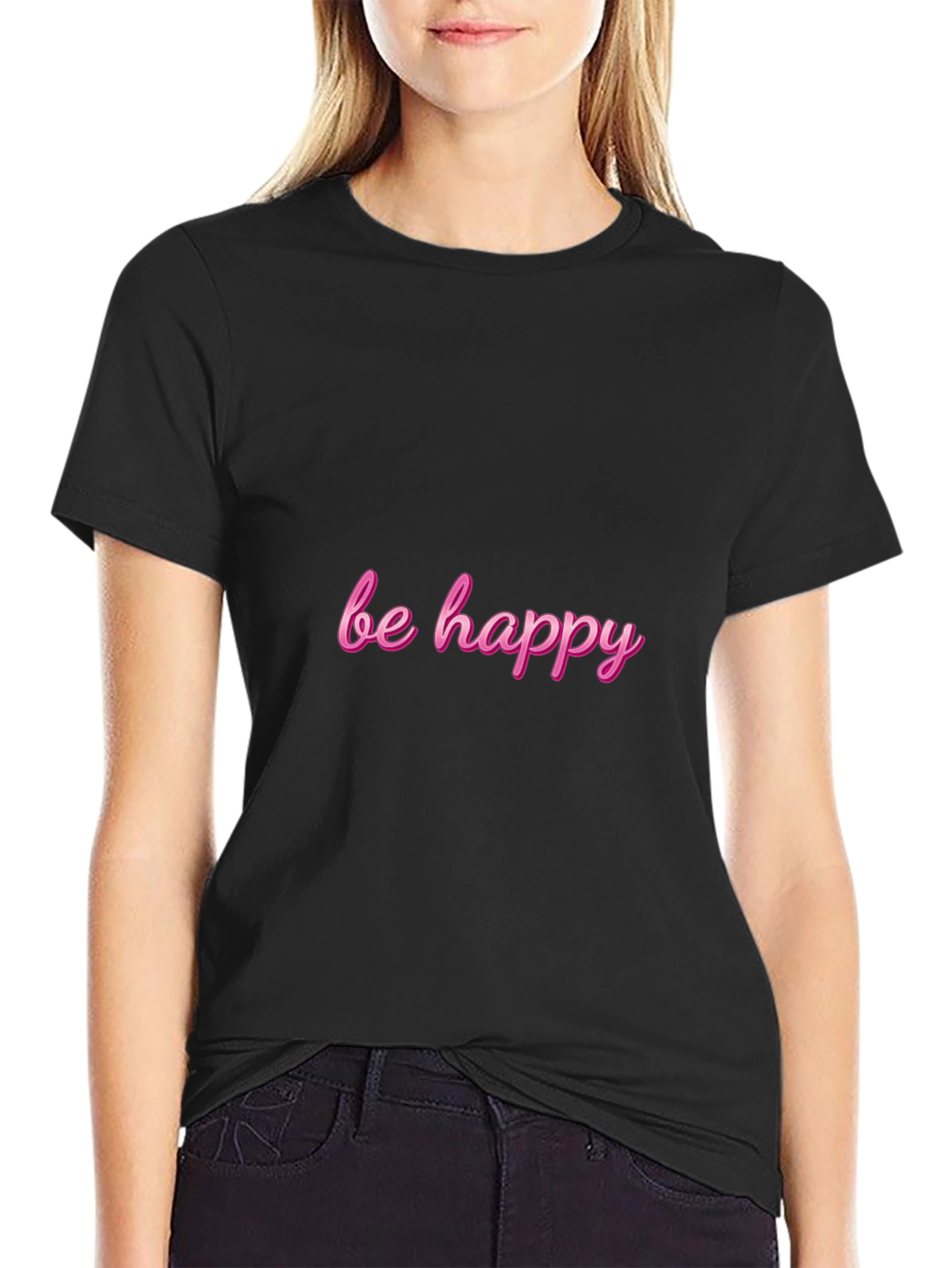 Be Happy Black T-Shirt - Menswear