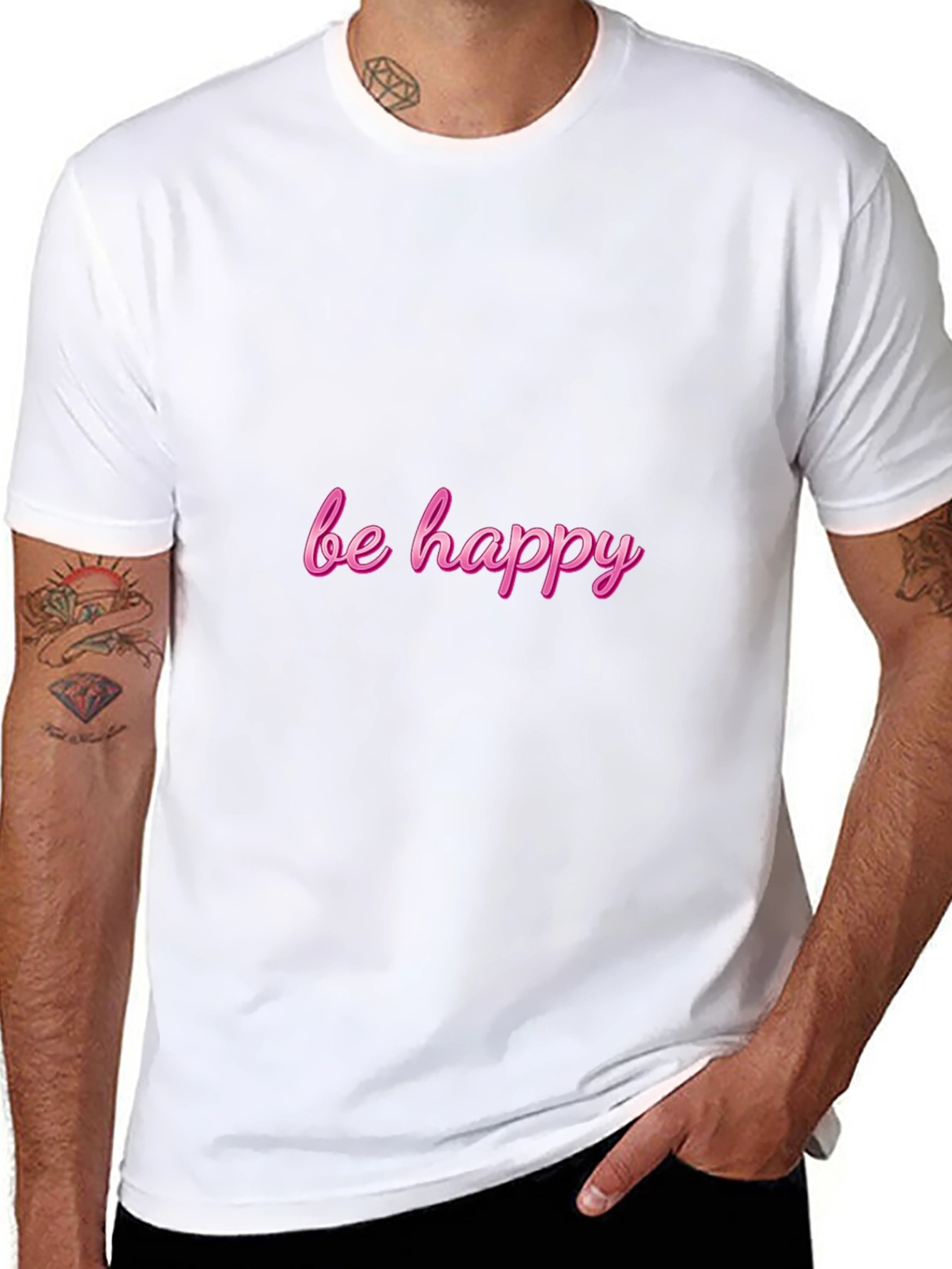 Be Happy Black T-Shirt - Menswear