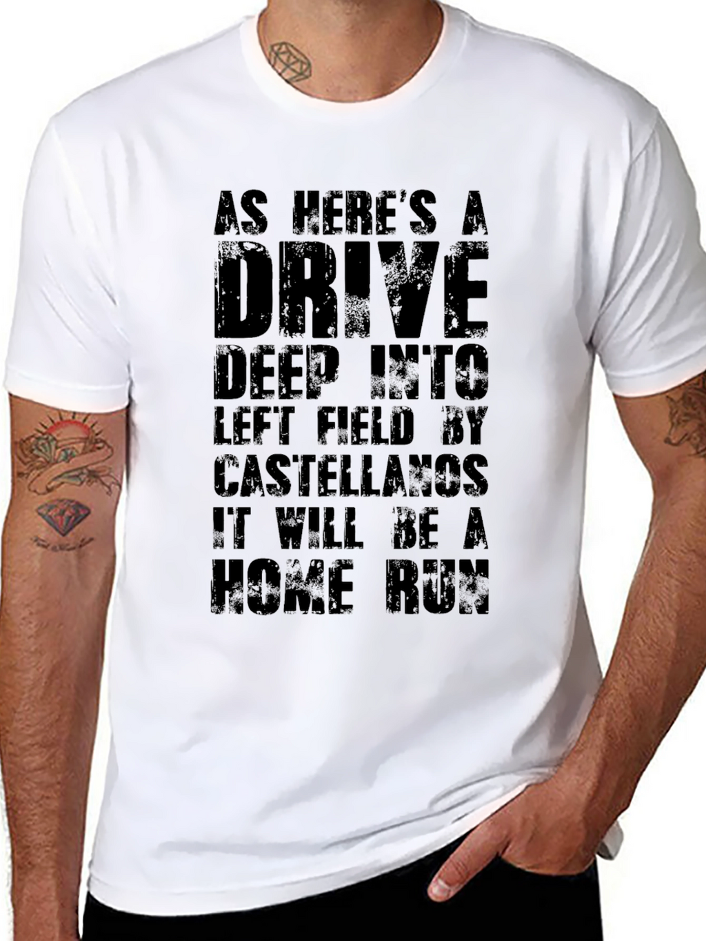 As Heres a Drive Castellanos Black T-Shirt