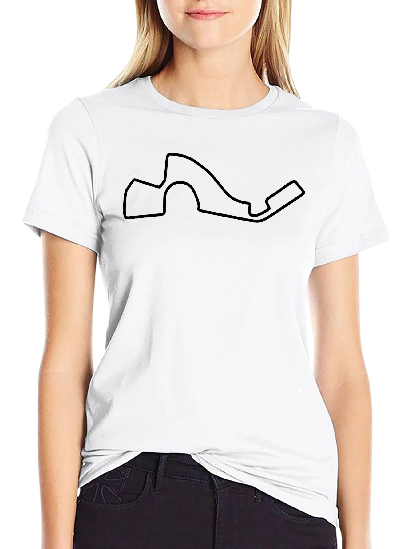 Race Track Outline Graphic Tee - Black