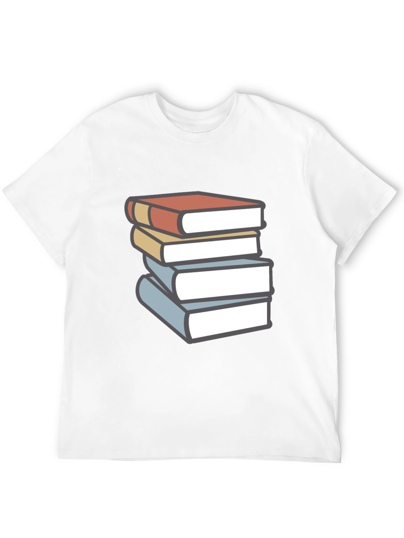 Book Lovers T-Shirt - Stack of Books Graphic Tee