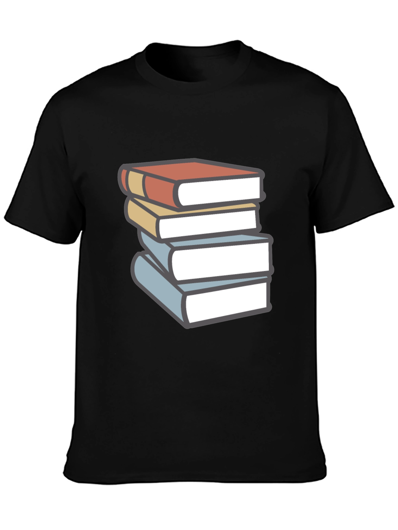 Book Lovers T-Shirt - Stack of Books Graphic Tee