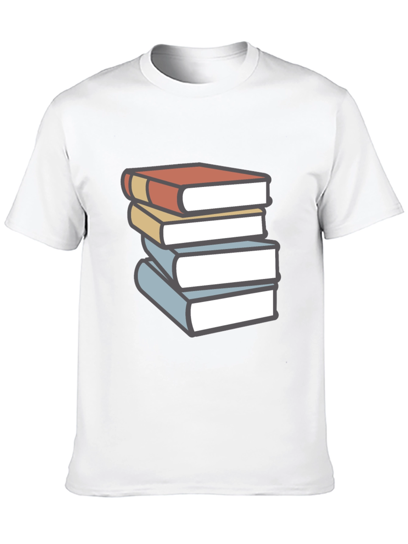 Book Lovers T-Shirt - Stack of Books Graphic Tee