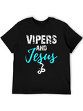 Vipers and Jesus Graphic Tee - Unique Design