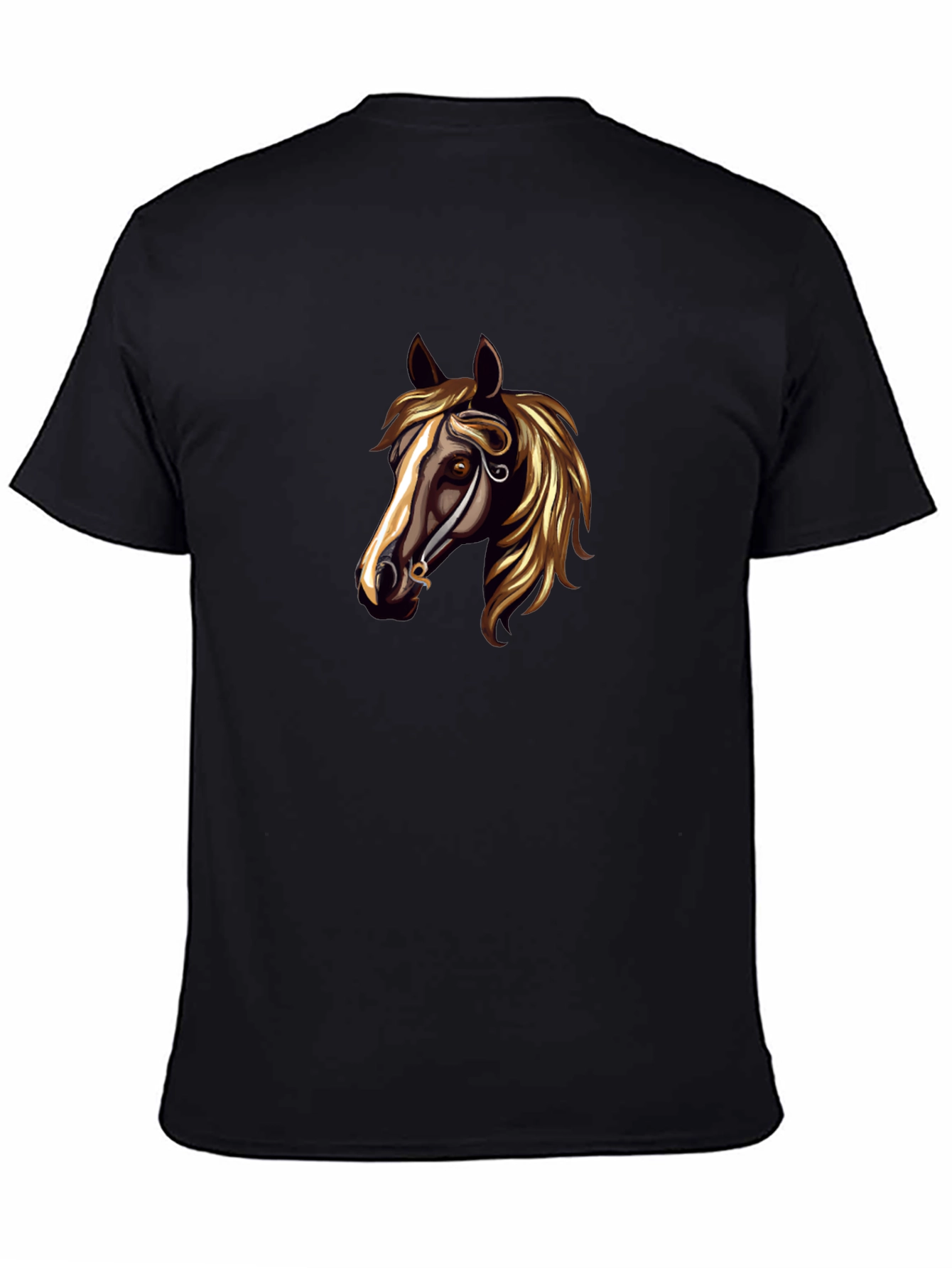 Horse Head Graphic Black T-Shirt
