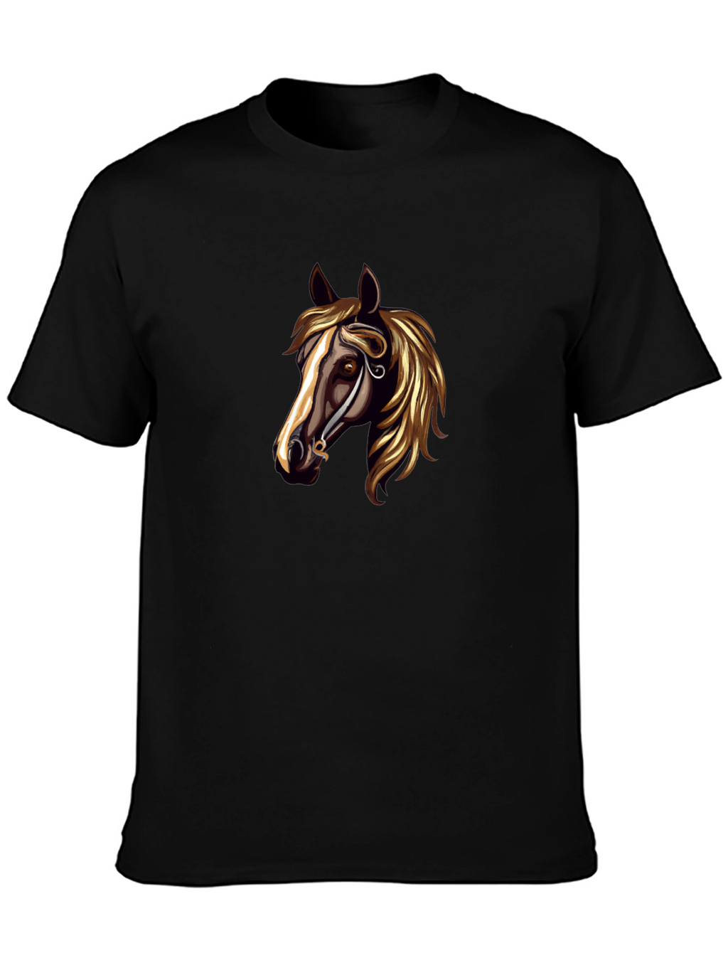 Horse Head Graphic Black T-Shirt