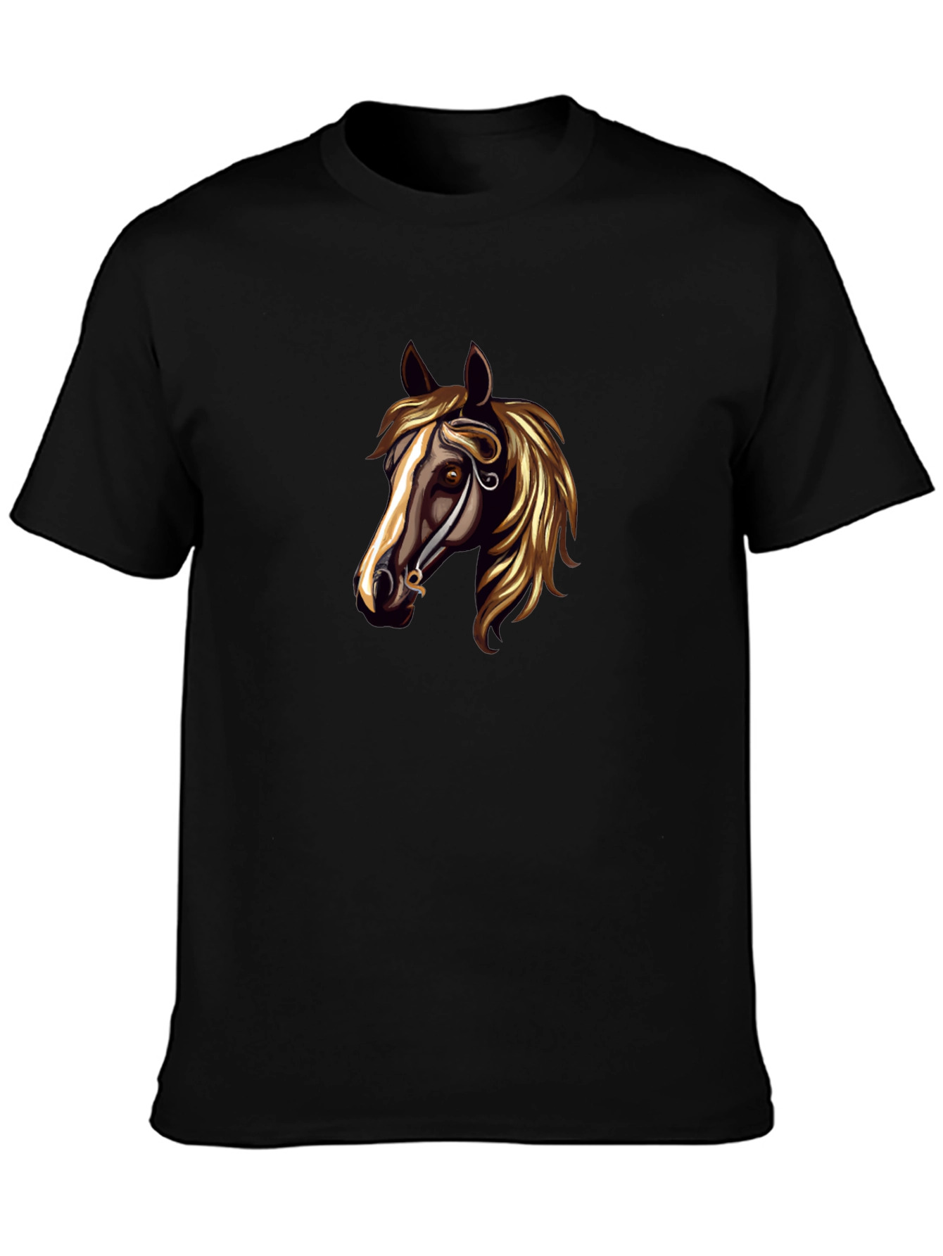 Horse Head Graphic Black T-Shirt