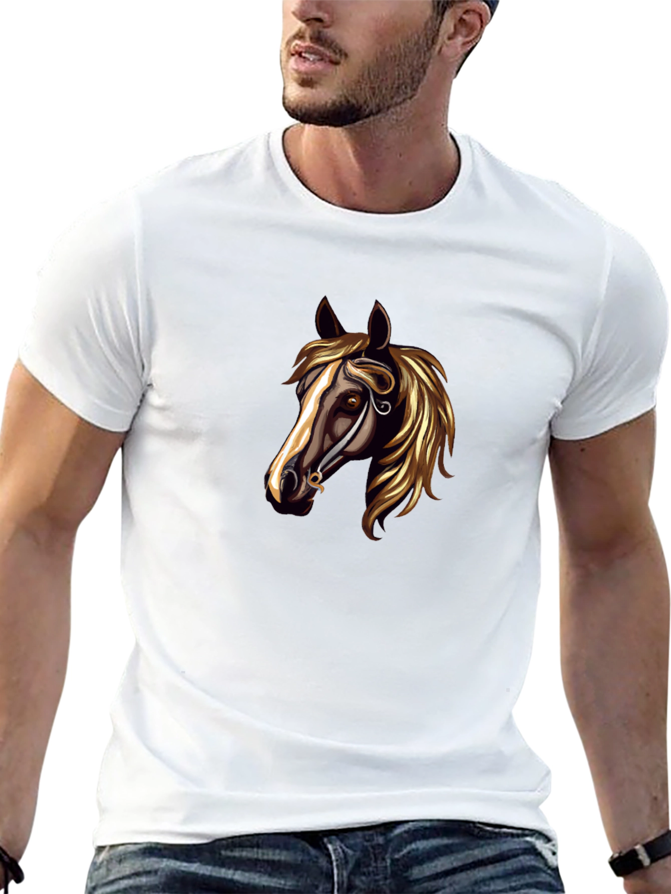 Horse Head Graphic Black T-Shirt