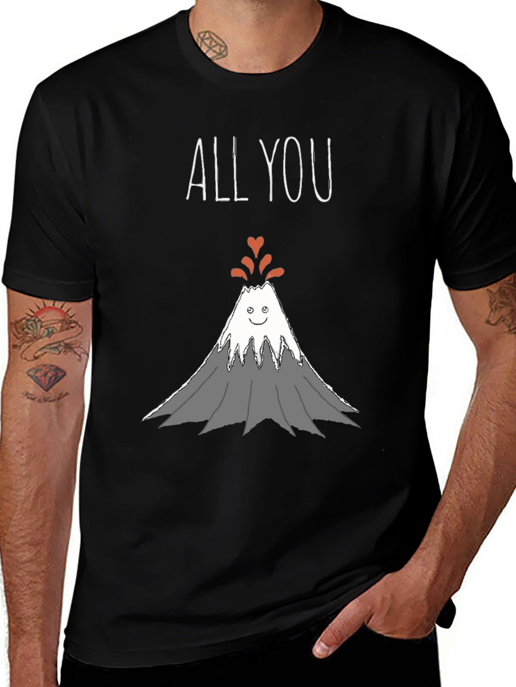 All You Need Is Love Volcano Graphic T-Shirt