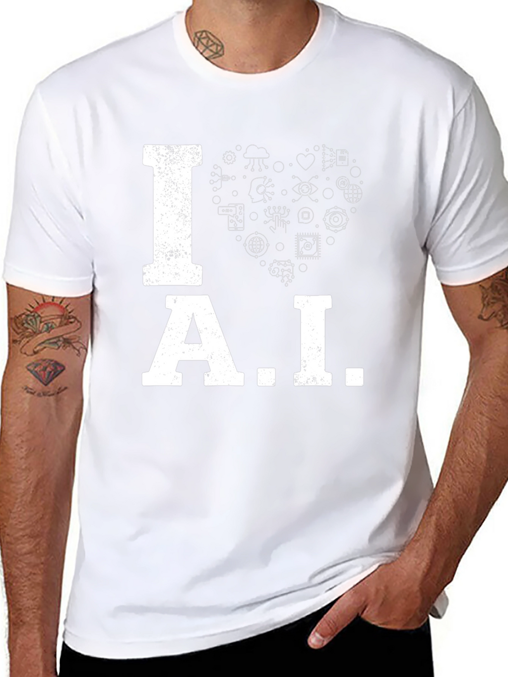 I Heart AI Graphic Tee - Black
