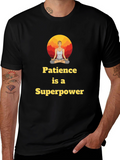 Patience Superpower Yoga Black T-Shirt