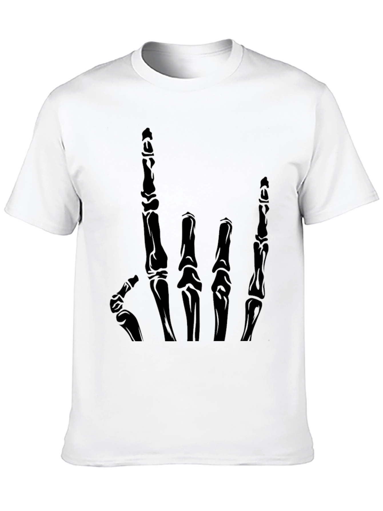 Skeleton Hand Graphic T-Shirt - Black