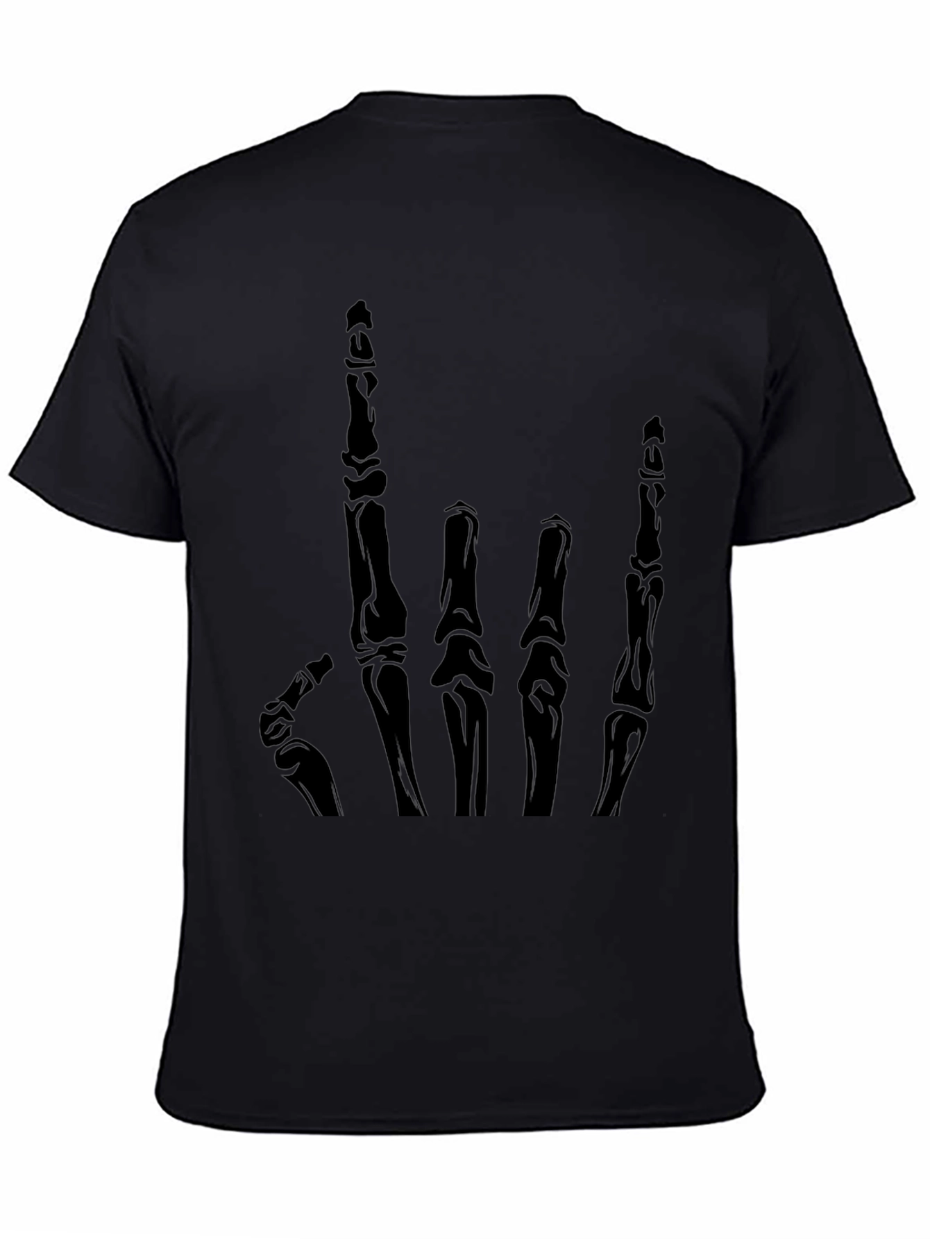 Skeleton Hand Graphic T-Shirt - Black