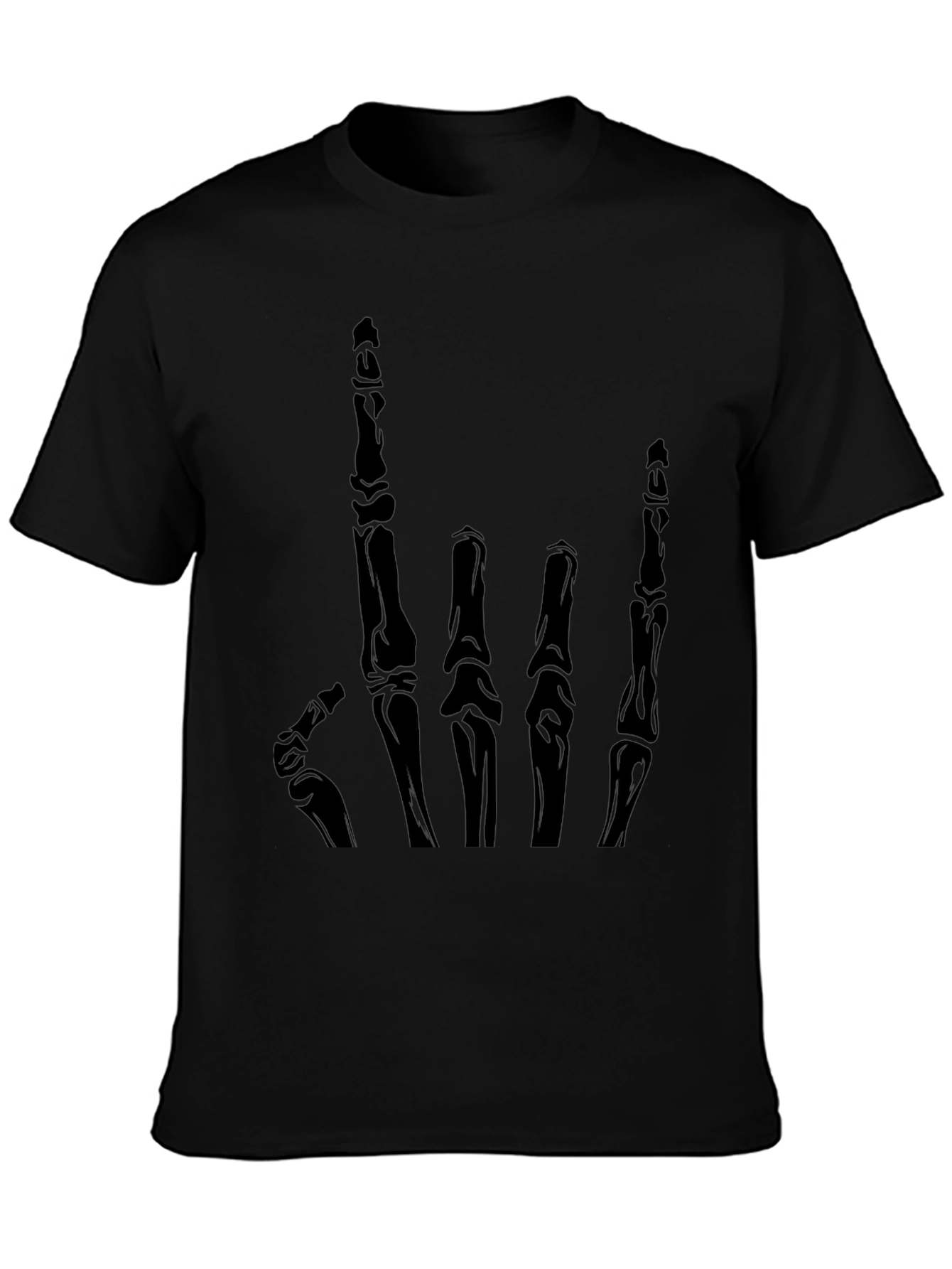 Skeleton Hand Graphic T-Shirt - Black