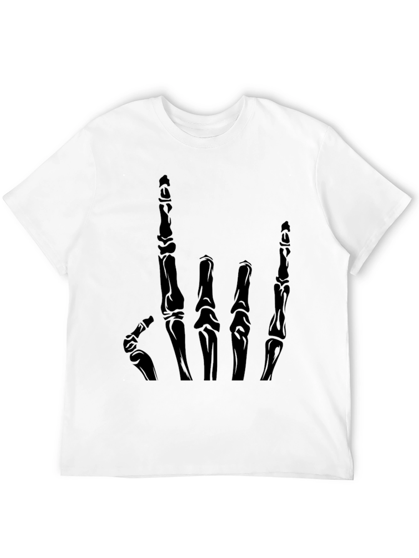 Skeleton Hand Graphic T-Shirt - Black
