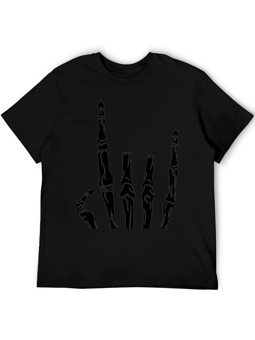 Skeleton Hand Graphic T-Shirt - Black