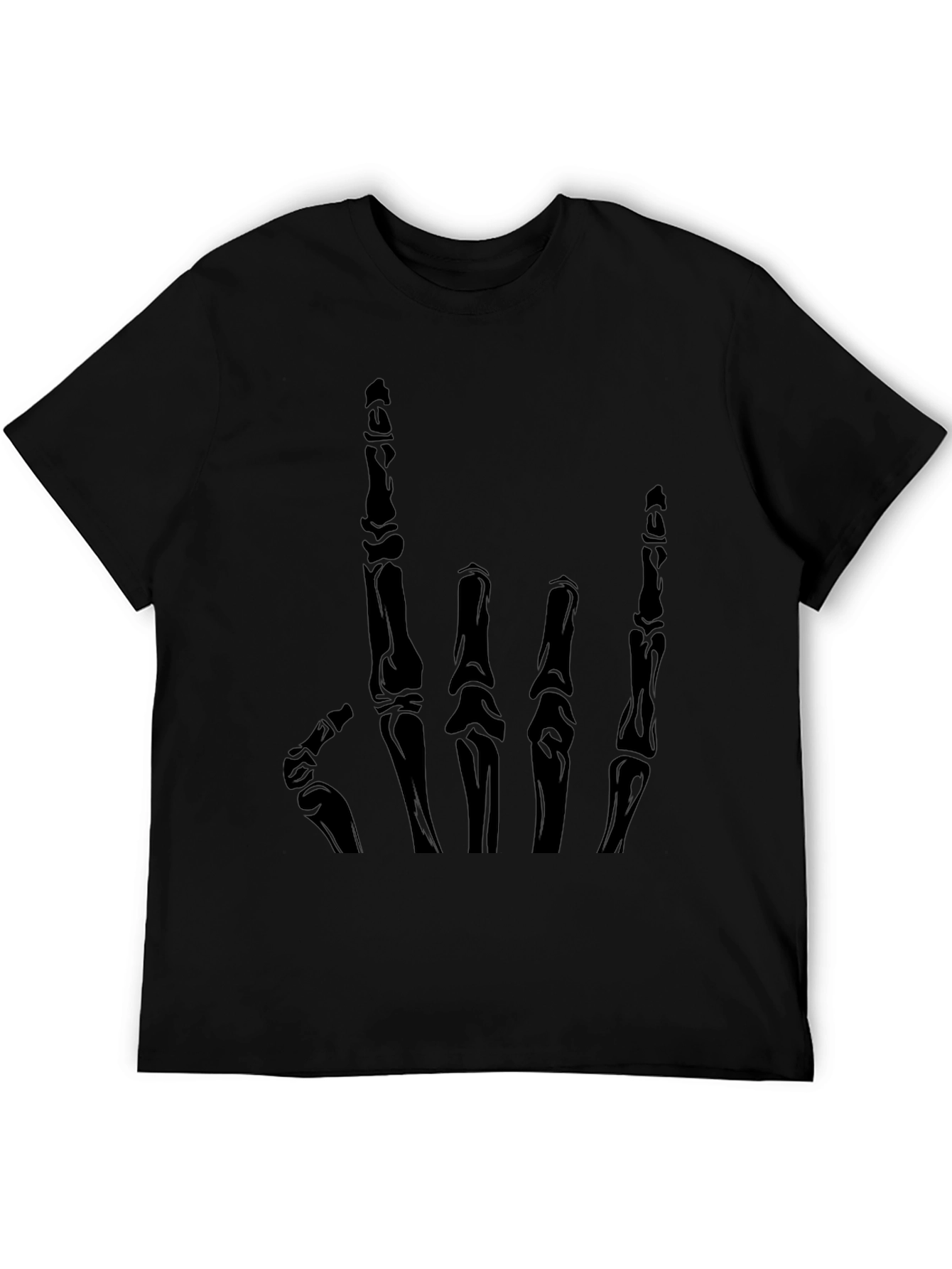 Skeleton Hand Graphic T-Shirt - Black