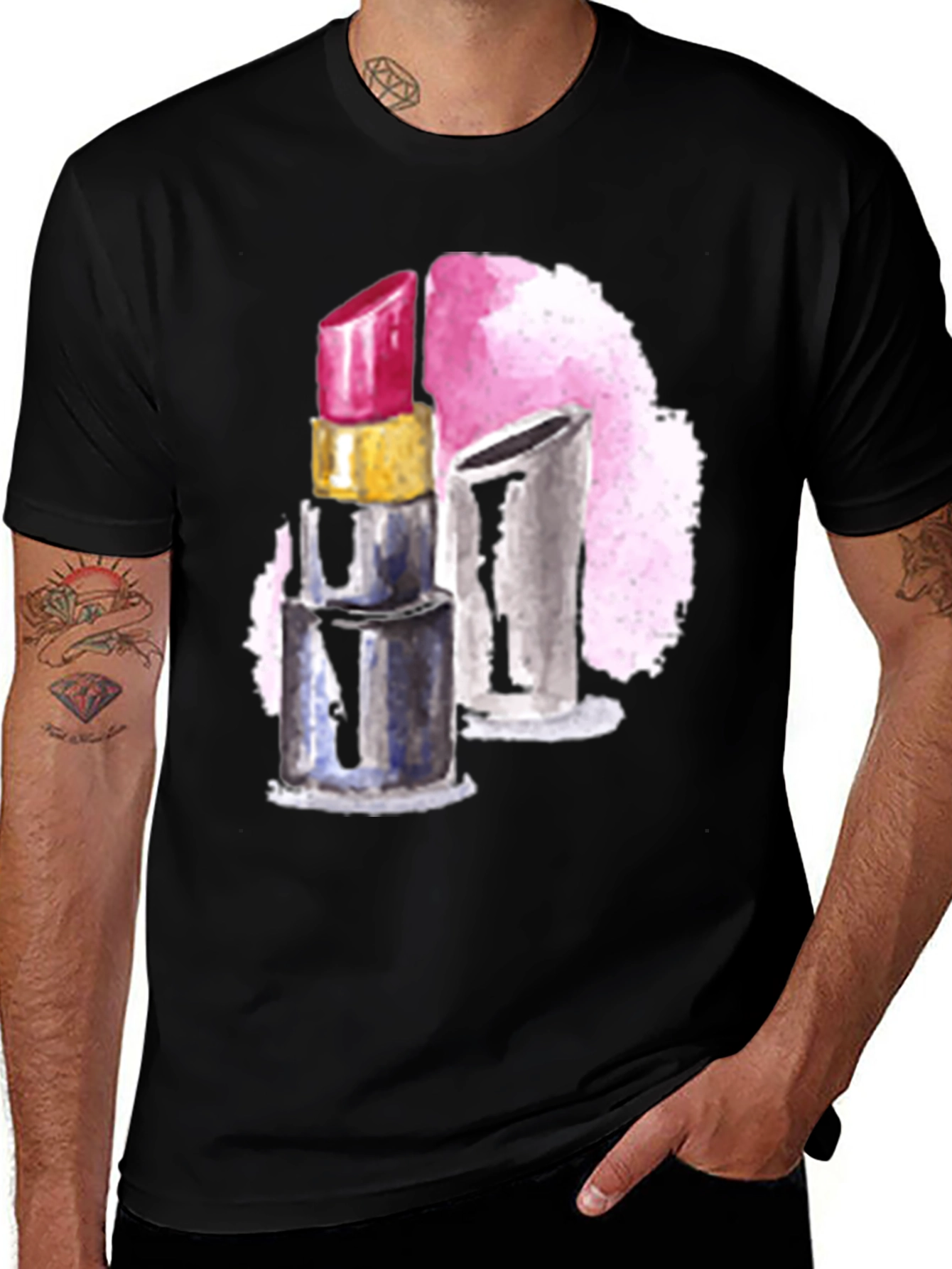Lipstick Graphic Black T-Shirt