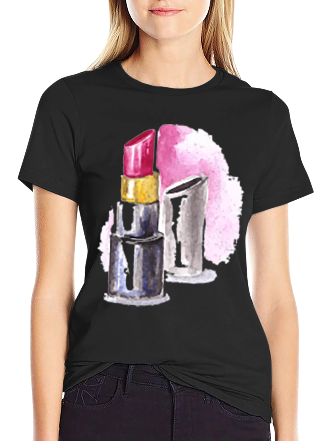 Lipstick Graphic Black T-Shirt