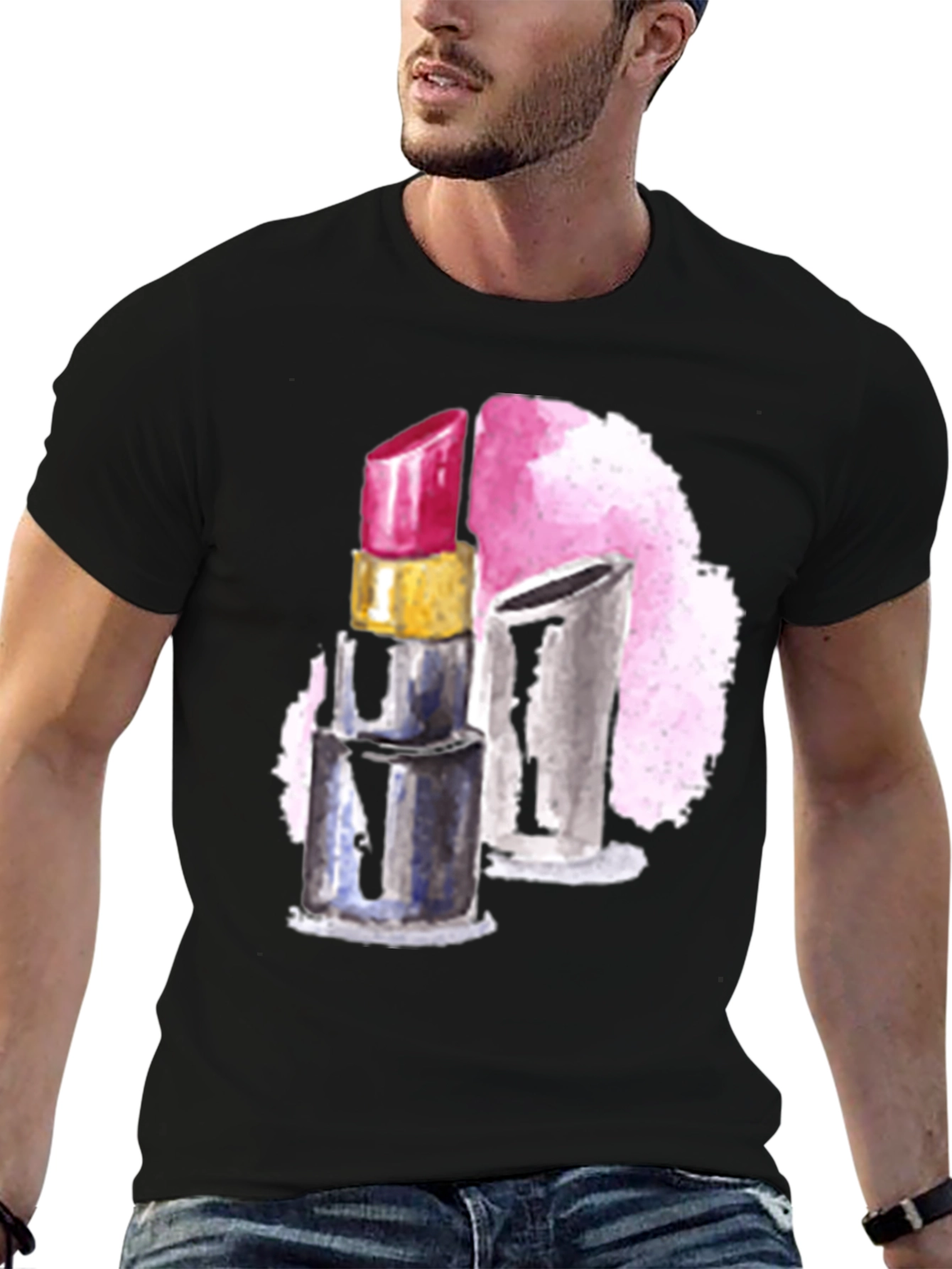 Lipstick Graphic Black T-Shirt