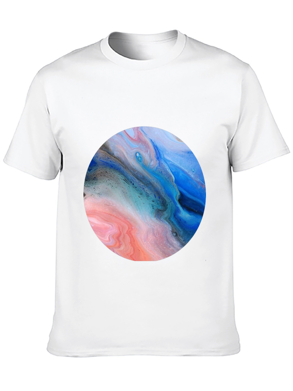 Abstract Swirl Circle Graphic Black T-Shirt