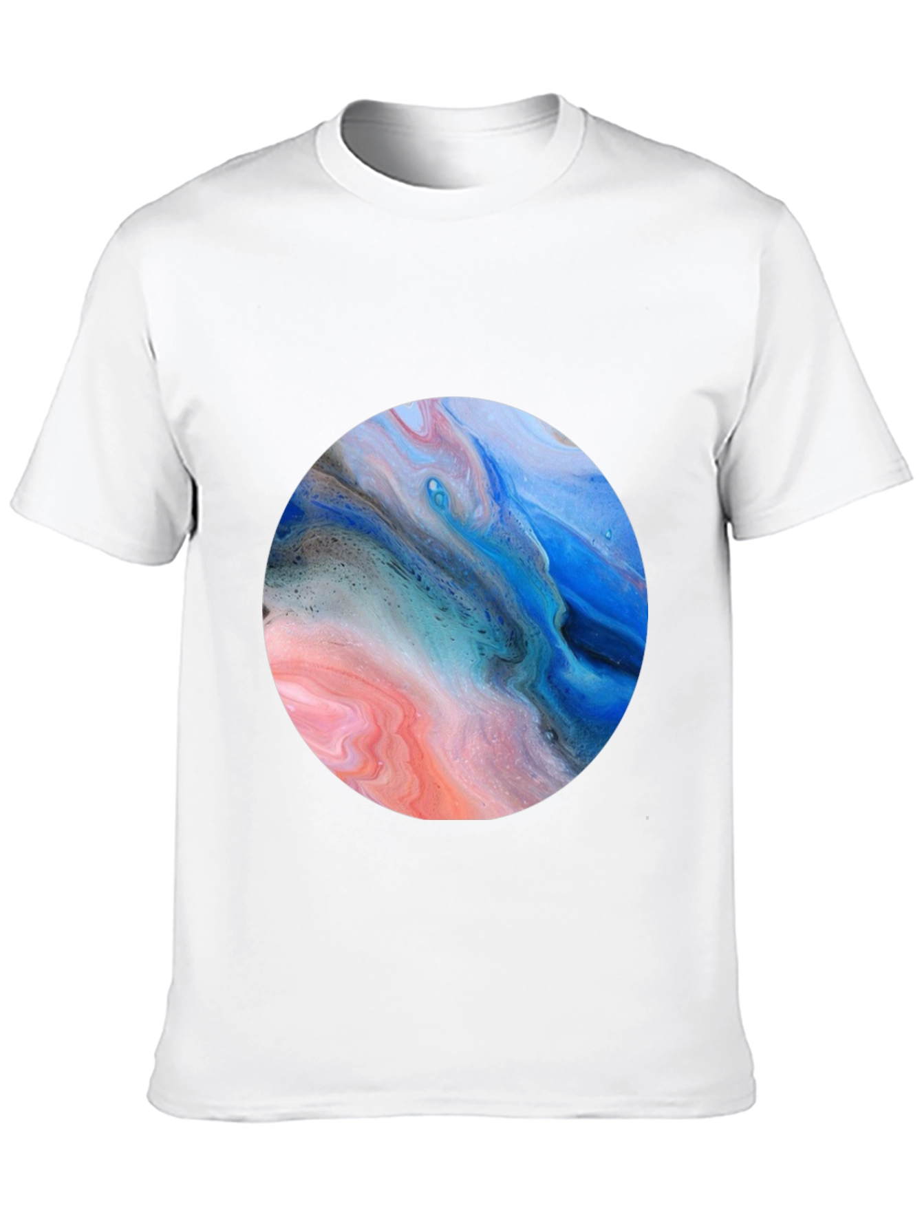 Abstract Swirl Circle Graphic Black T-Shirt