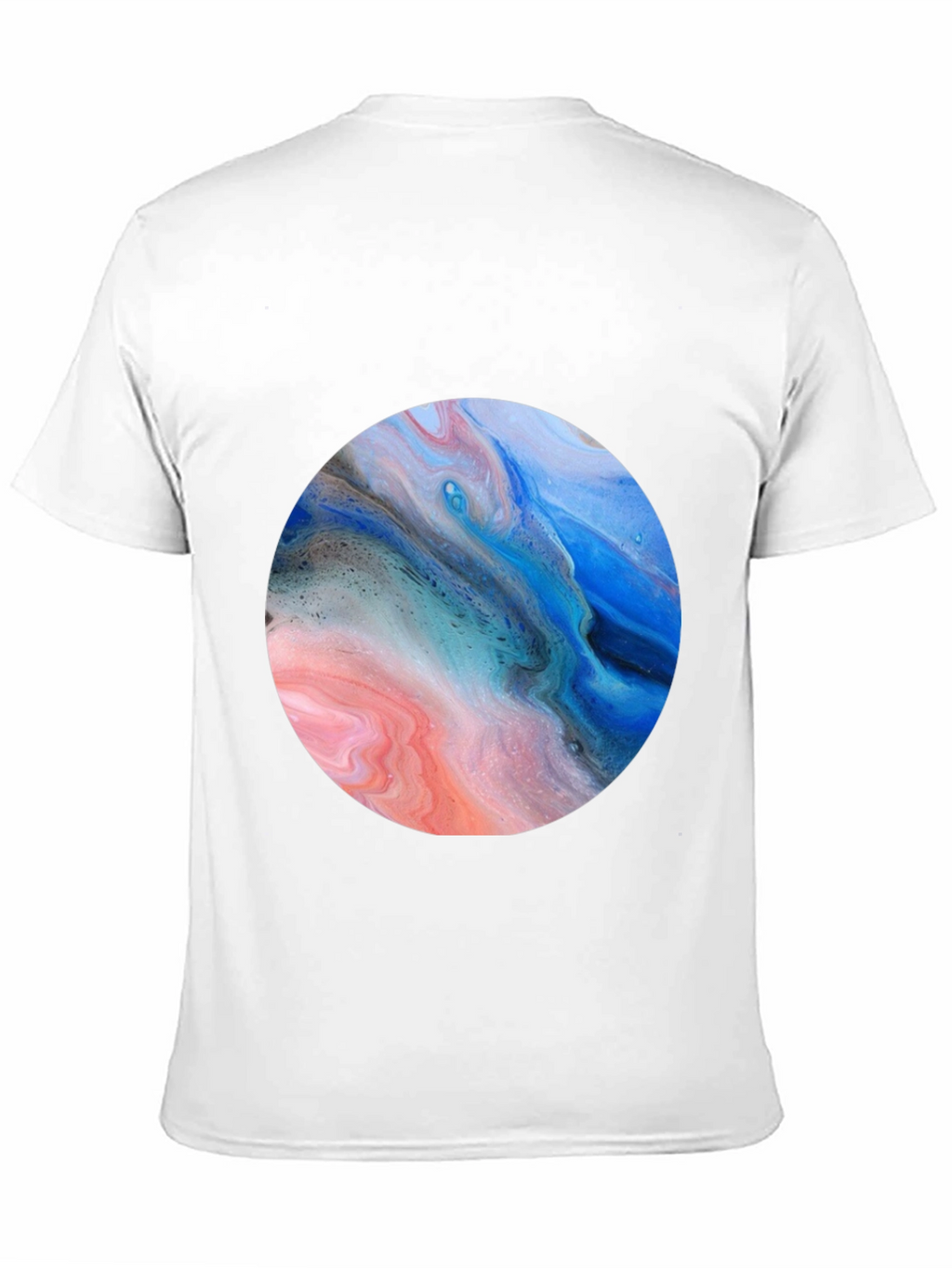 Abstract Swirl Circle Graphic Black T-Shirt