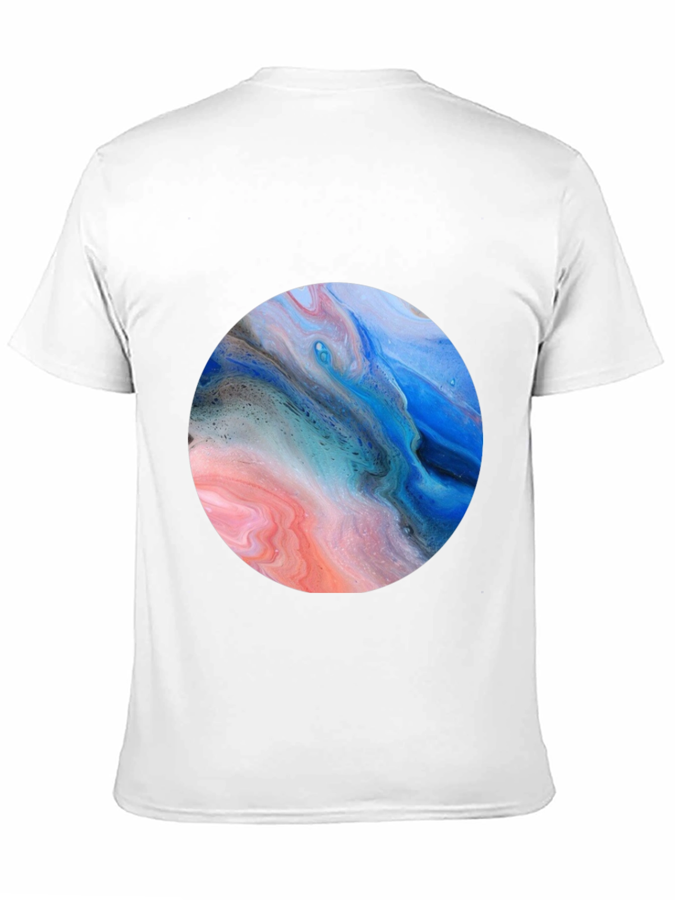 Abstract Swirl Circle Graphic Black T-Shirt