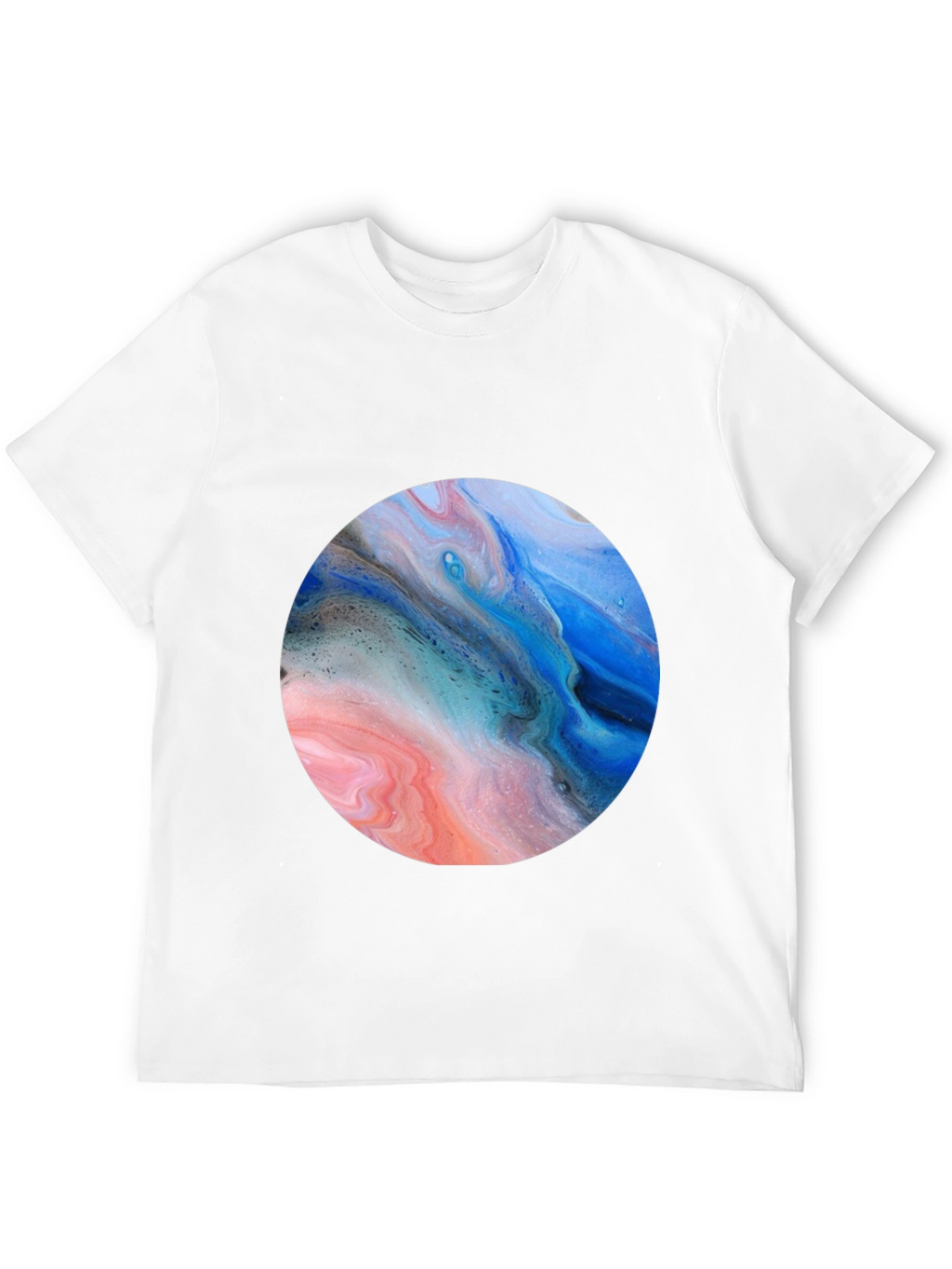 Abstract Swirl Circle Graphic Black T-Shirt
