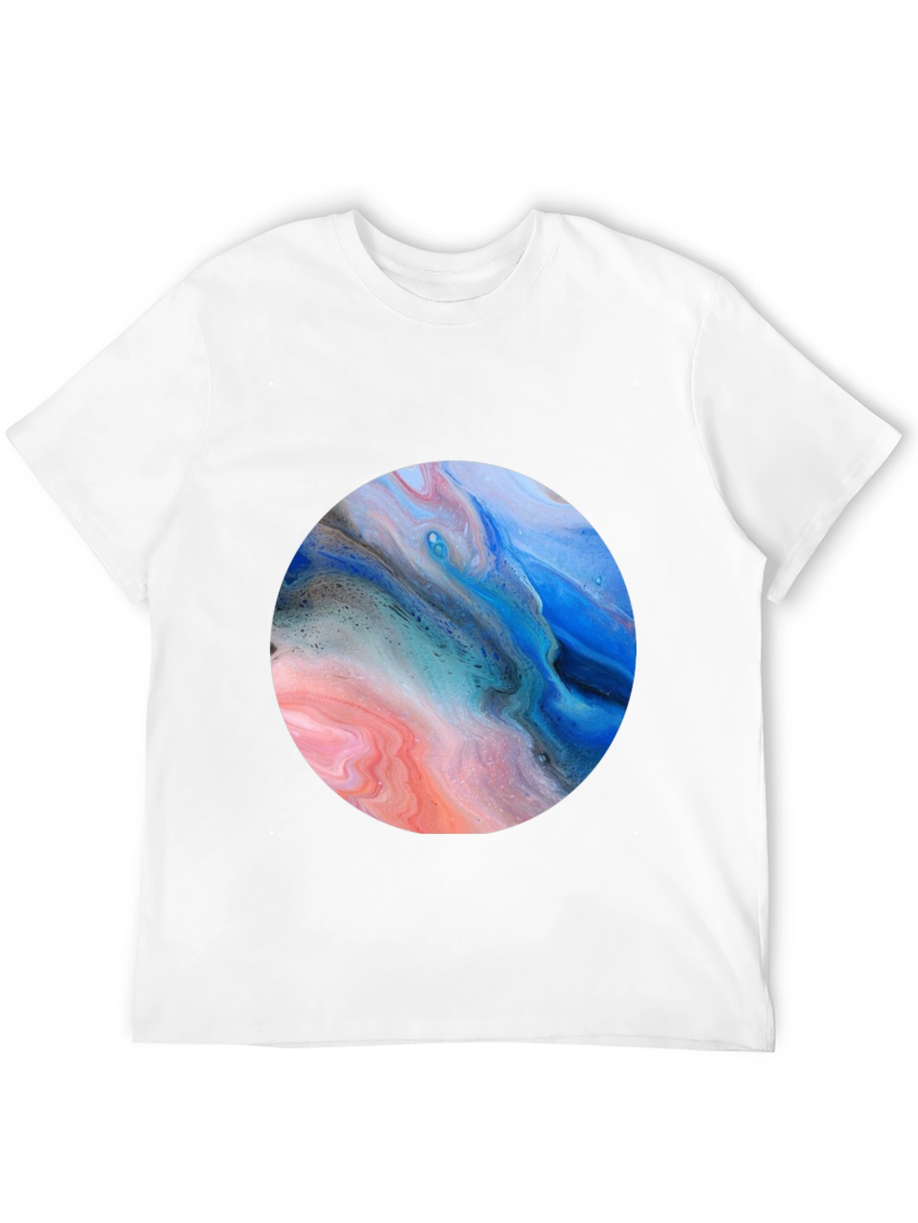 Abstract Swirl Circle Graphic Black T-Shirt