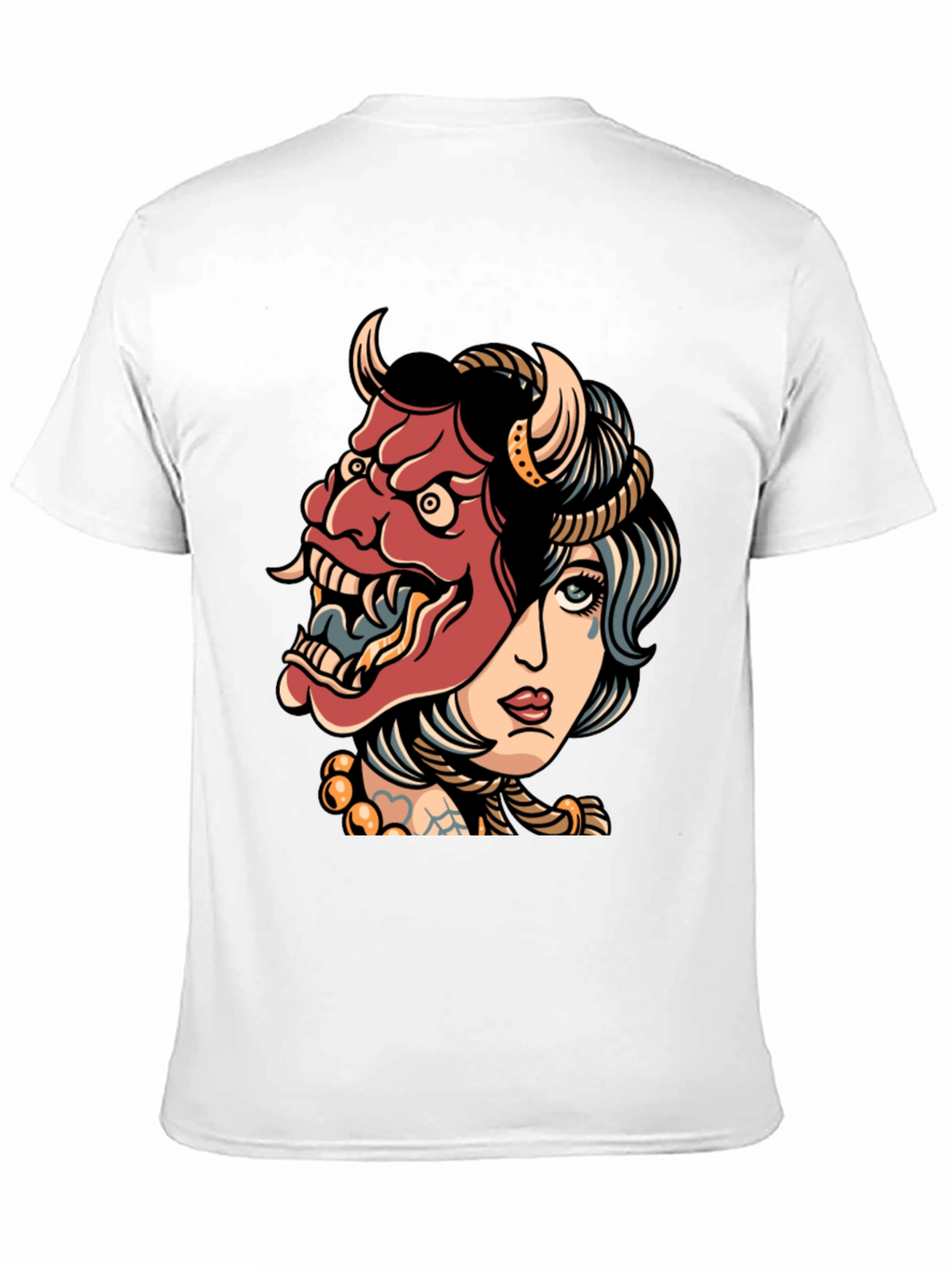 Devil Mask Girl T-Shirt - Edgy Graphic Tee