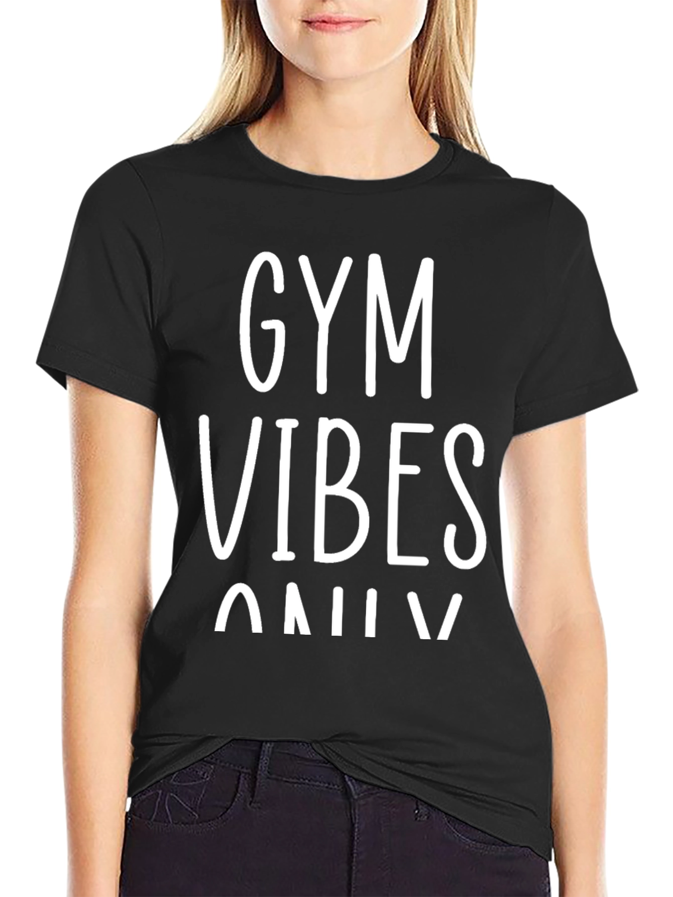 Gym Vibes Only Black Graphic T-Shirt