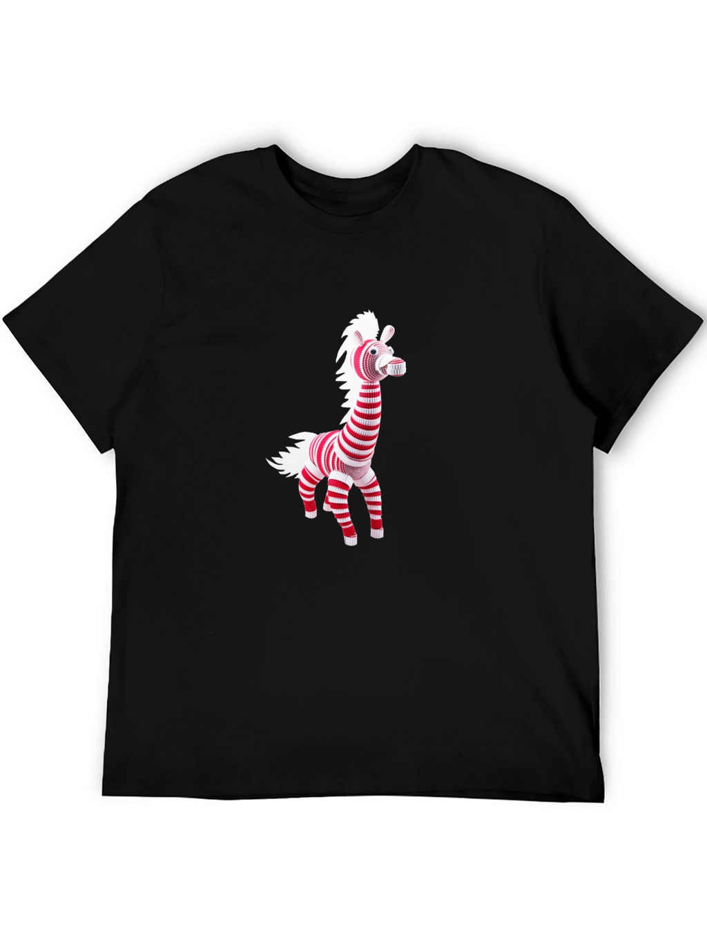 Striped Zebra Graphic Tee - Mens Black T-Shirt