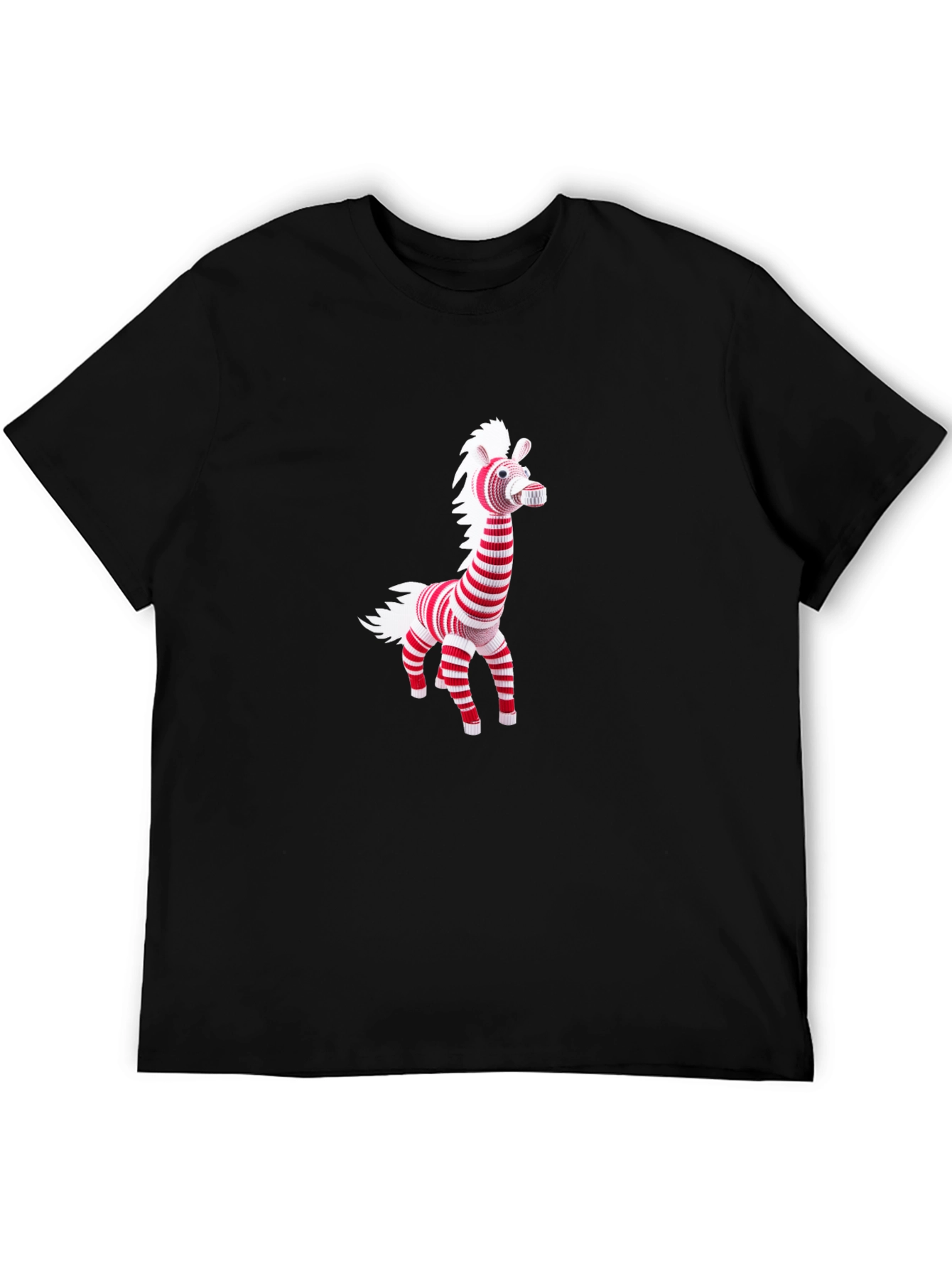 Striped Zebra Graphic Tee - Mens Black T-Shirt